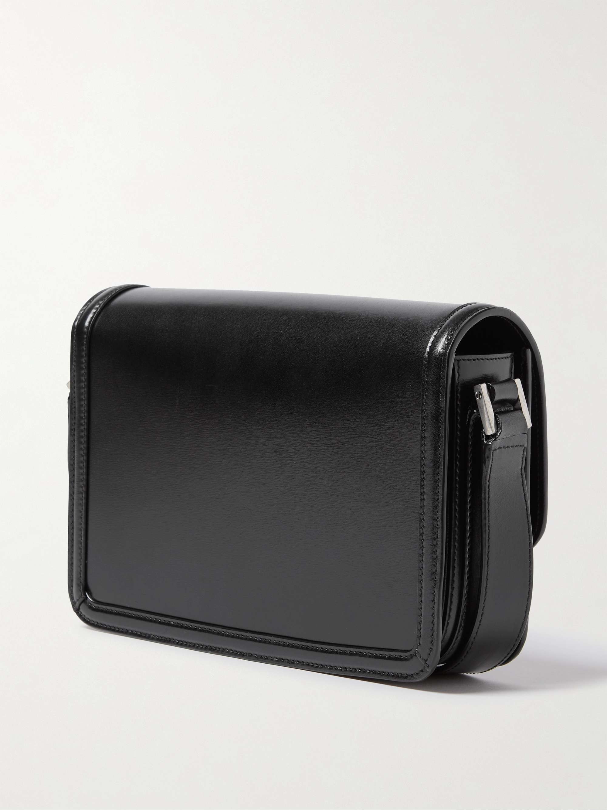 SAINT LAURENT Solferino Medium Logo-Appliquéd Leather Messenger Bag