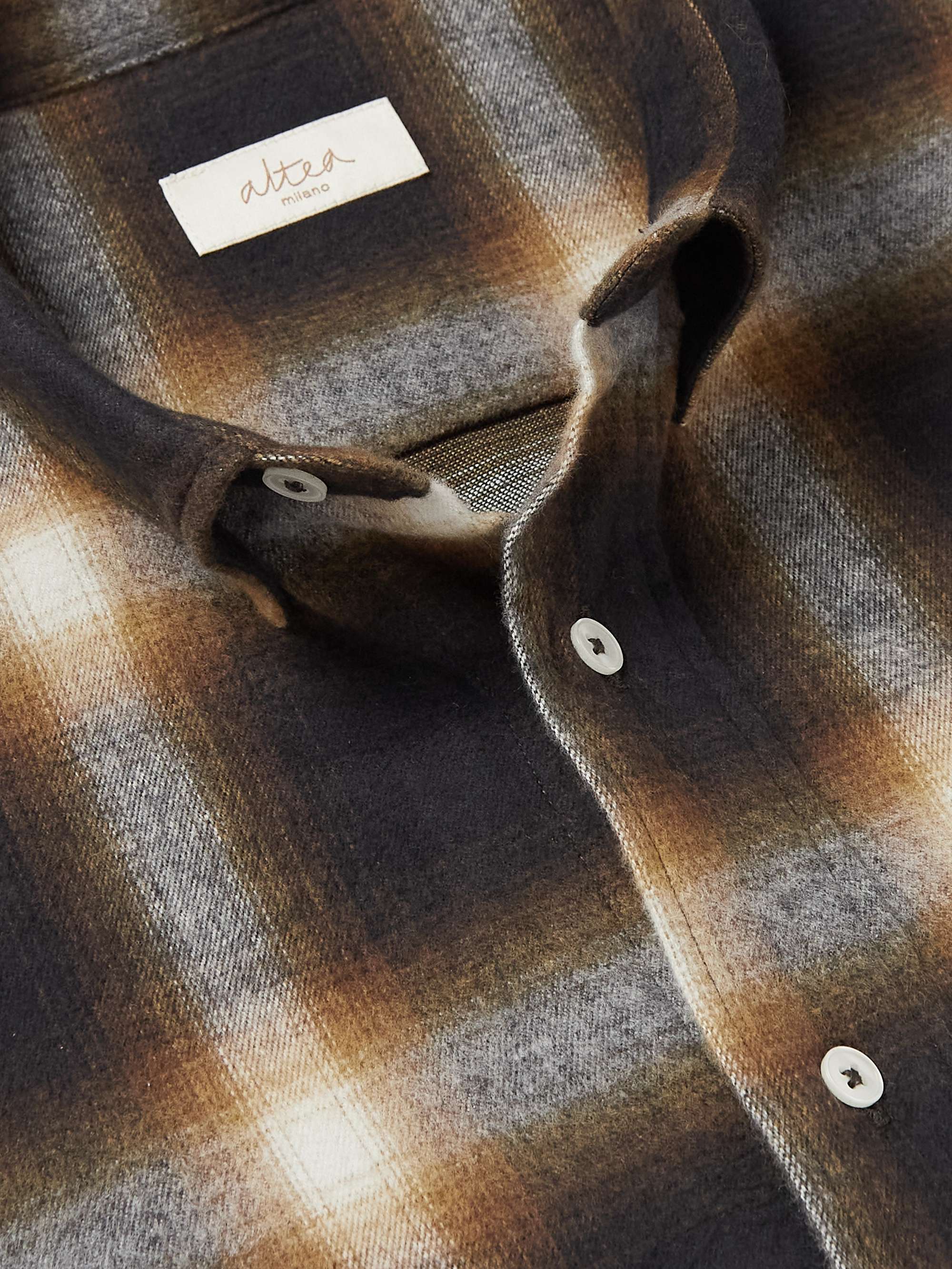 ALTEA Foster Checked Cotton-Flannel Shirt