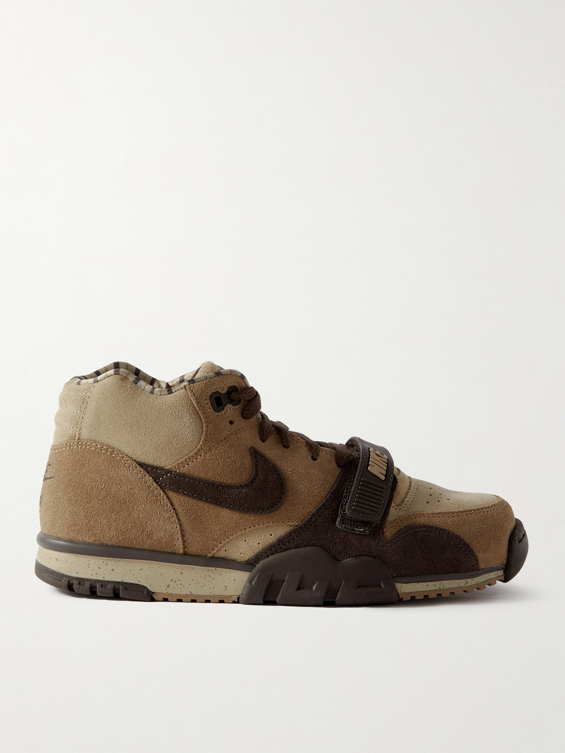 NIKE AIR TRAINER 1 LEATHER-TRIMMED SUEDE trainers