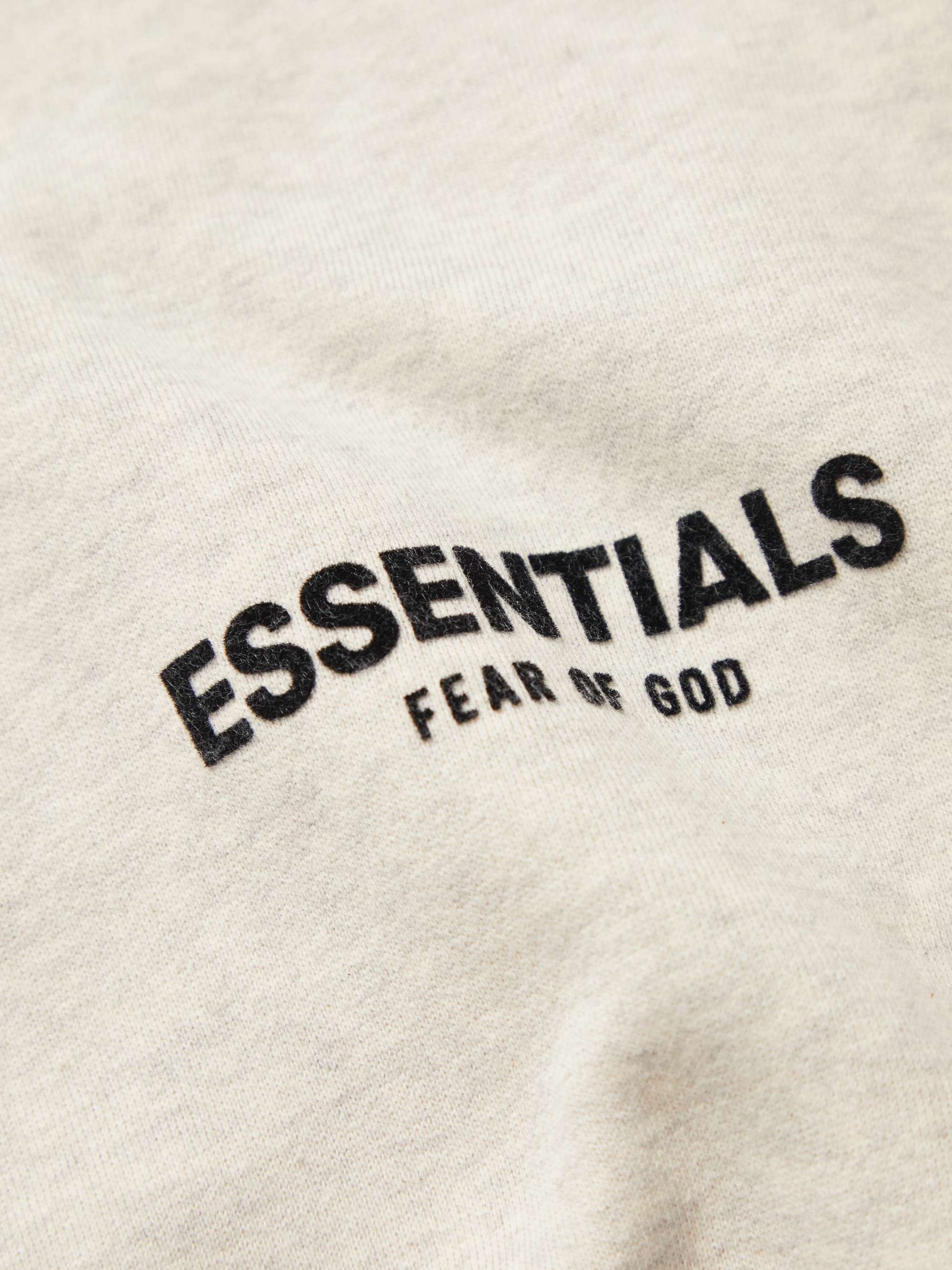 FEAR OF GOD ESSENTIALS Logo-Flocked Cotton-Blend Jersey Hoodie