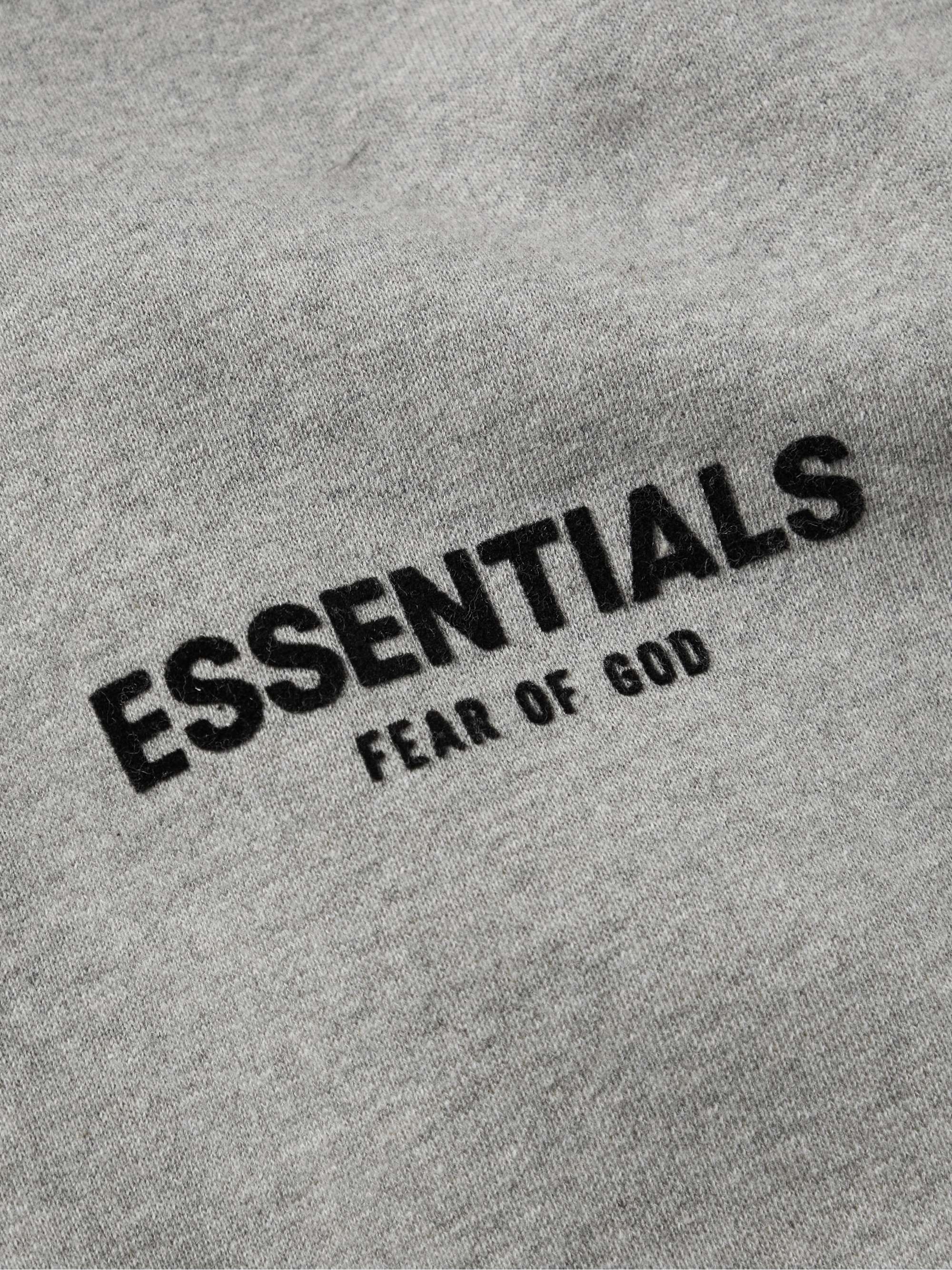 FEAR OF GOD ESSENTIALS Logo-Flocked Cotton-Blend Jersey Mock-Neck Sweatshirt