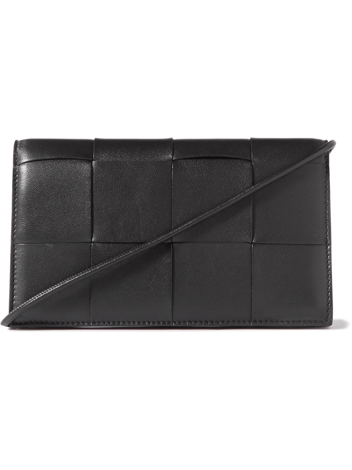 Intrecciato Leather Wallet In Black