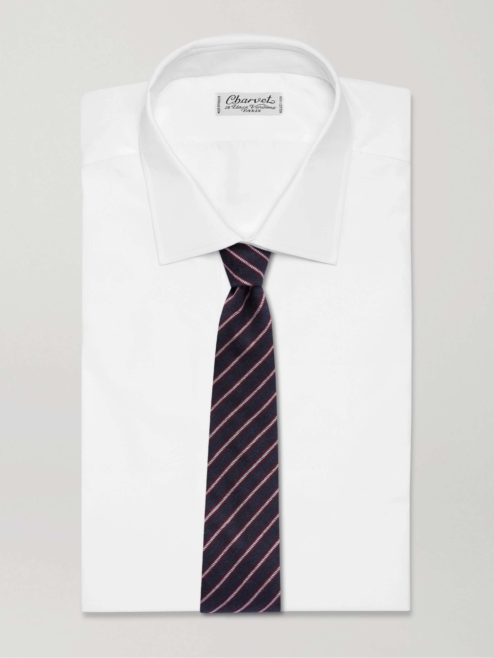 SULKA Striped Wool and Silk-Blend Jacquard Tie