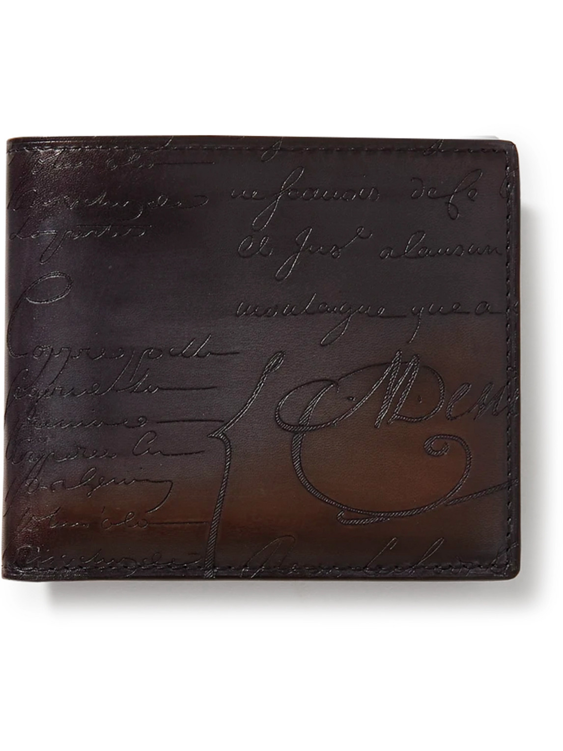 Berluti Scritto Venezia Leather Billfold Wallet In Brown