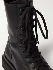 Black Leather Lace-Up Boots | BOTTEGA VENETA | MR PORTER