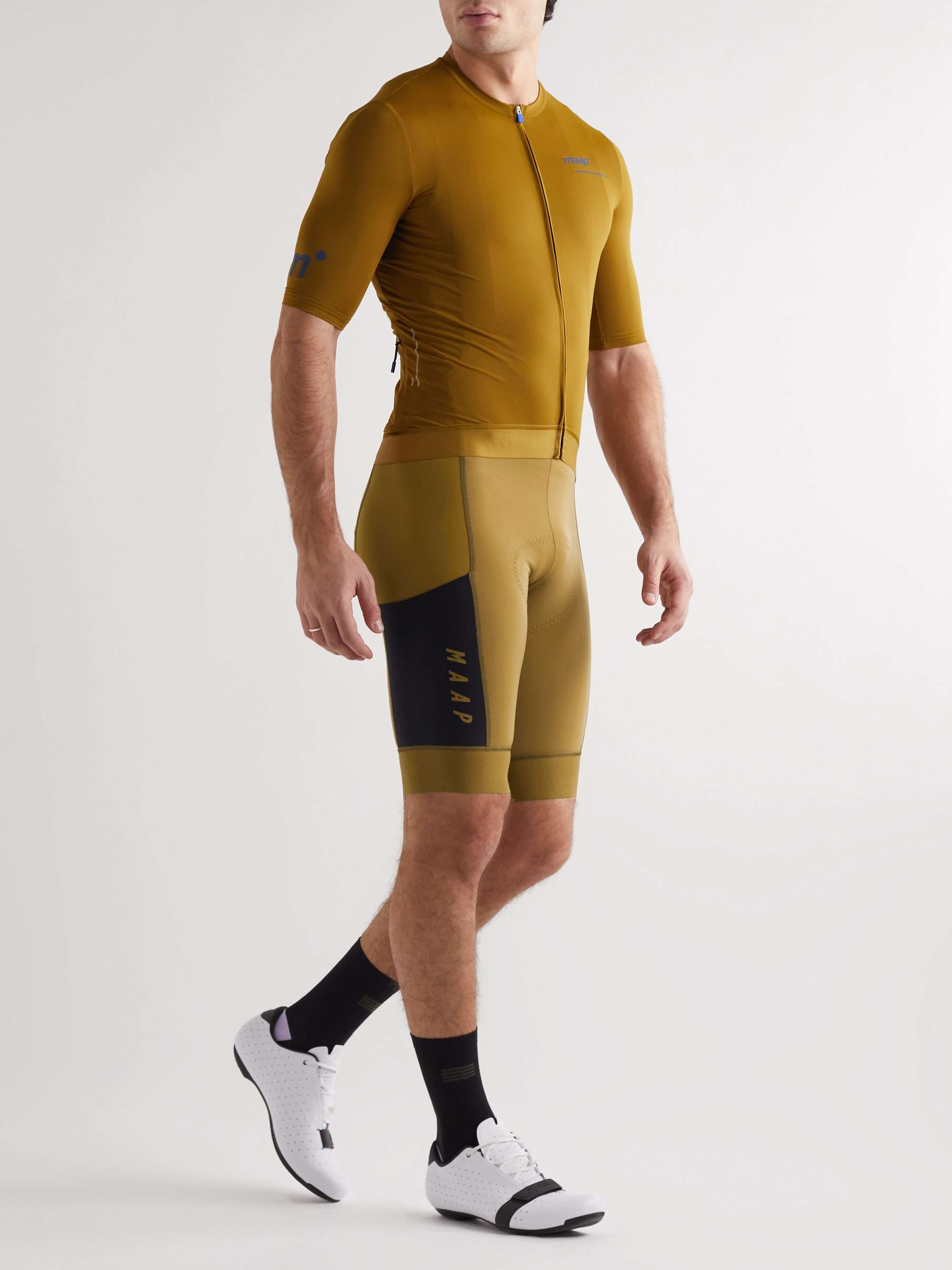 Mustard Alt_Road Cargo Mesh-Trimmed Stretch-Jersey Cycling Bib Shorts ...