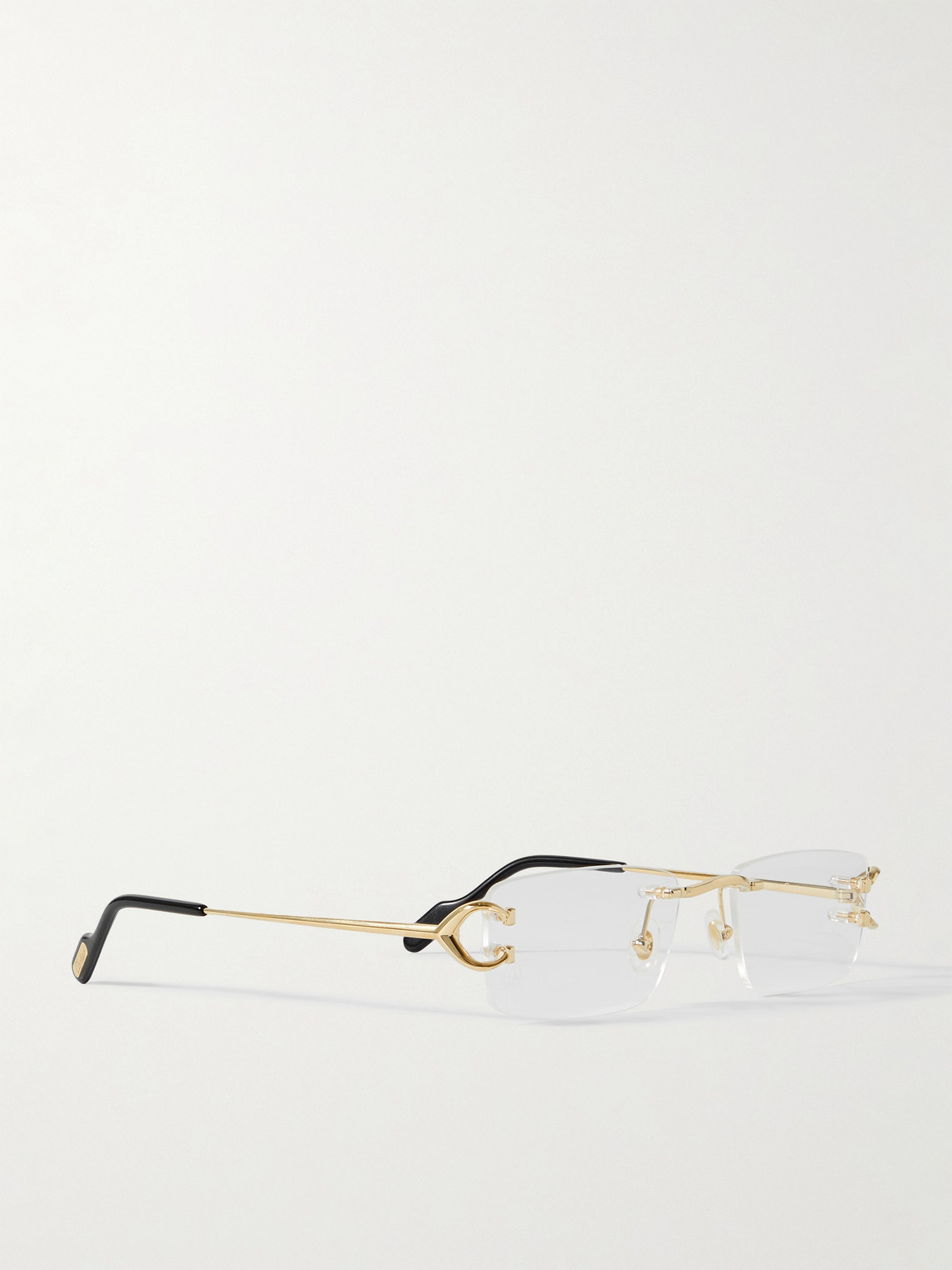 Shop Cartier Frameless Gold-tone Optical Glasses