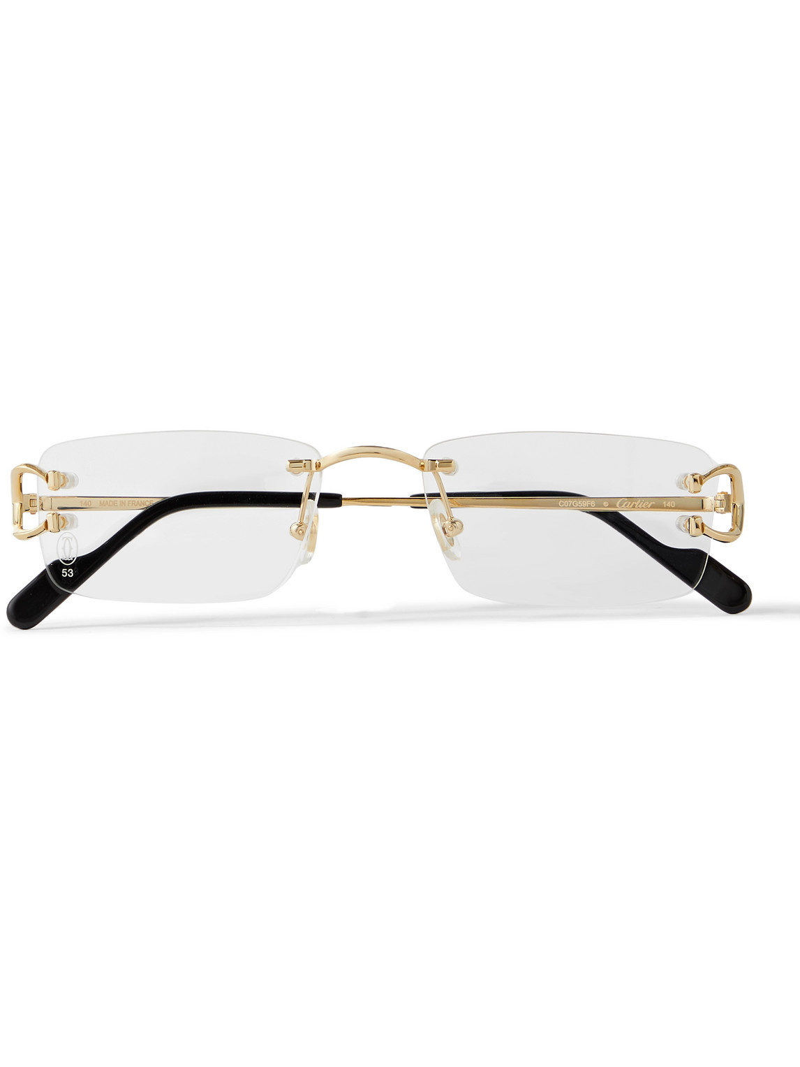 Shop Cartier Frameless Gold-tone Optical Glasses