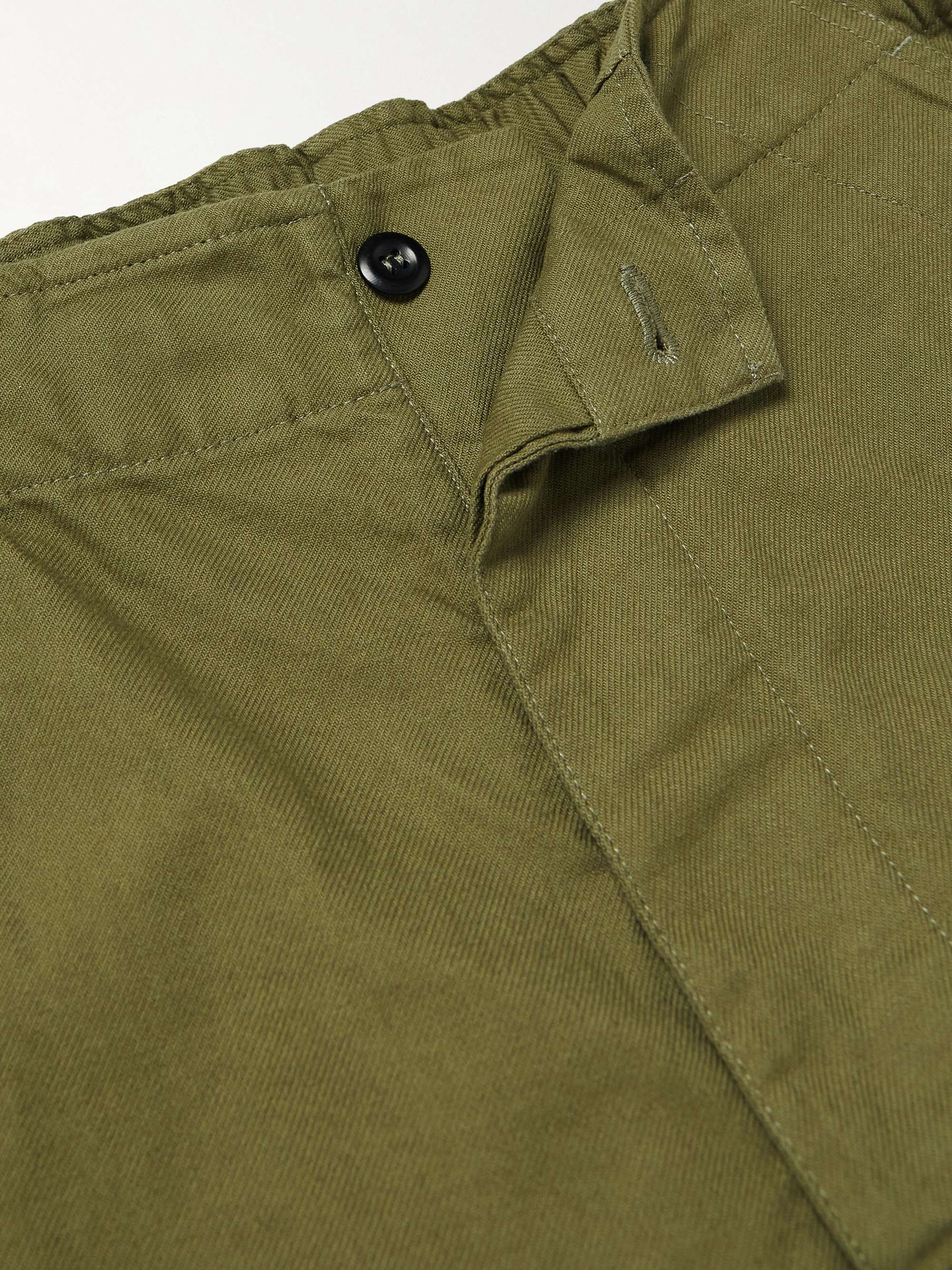 Army green Wide-Leg Cotton-Twill Trousers | MARGARET HOWELL | MR PORTER
