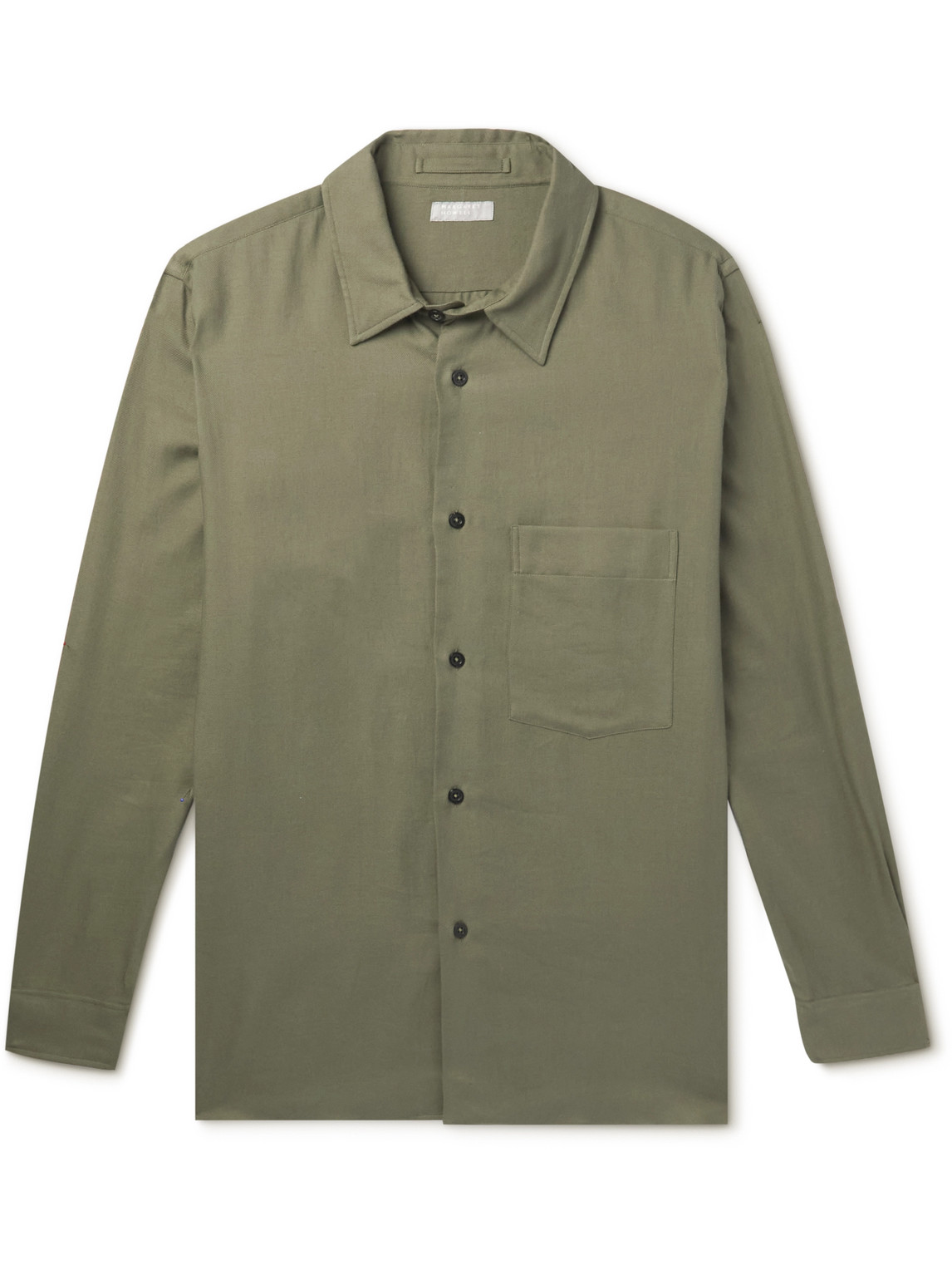 Margaret Howell Cotton And Cashmere-blend Twill Shirt In Green