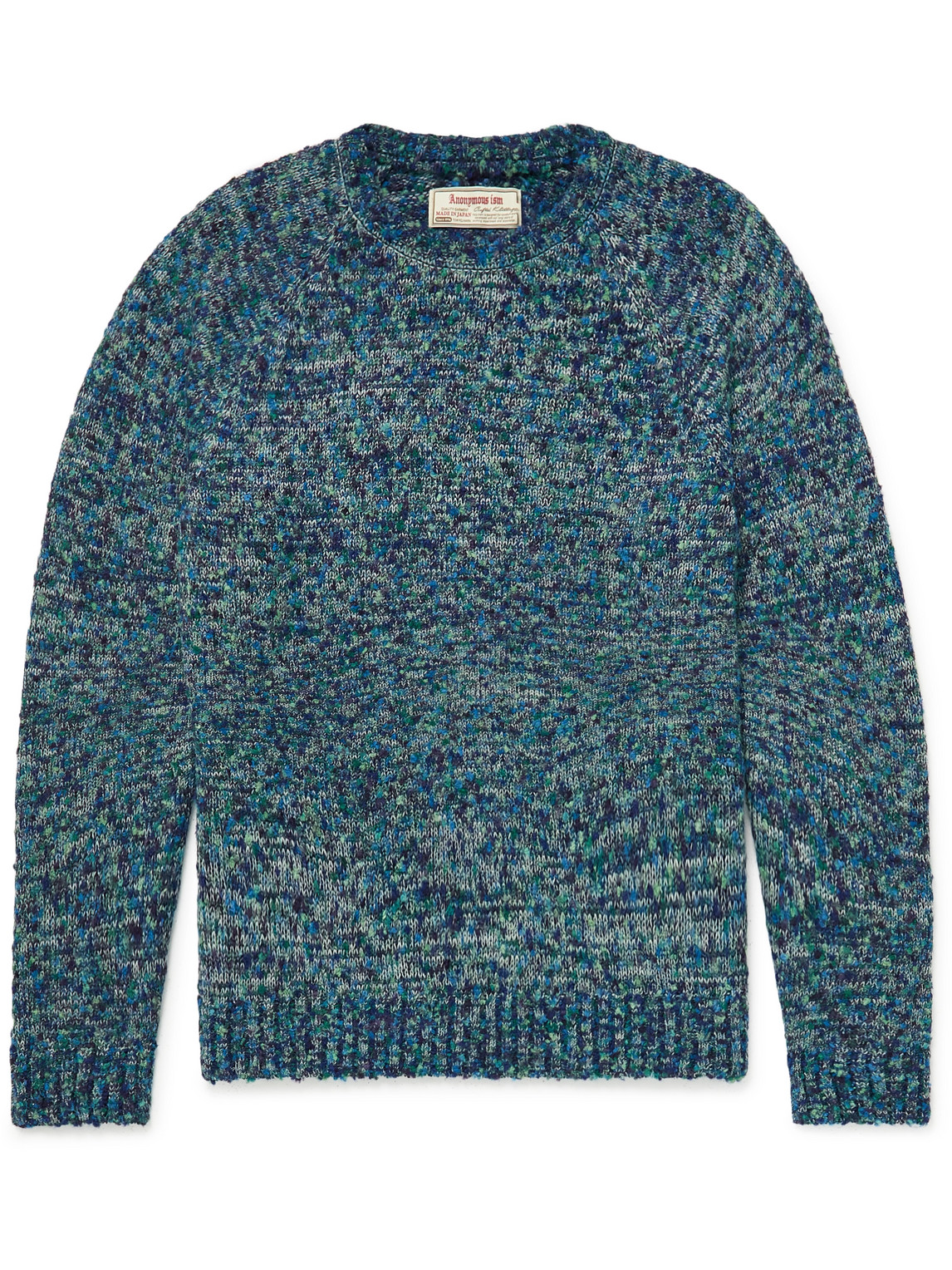 Anonymous Ism Slubbed Knitted Sweater In Blue