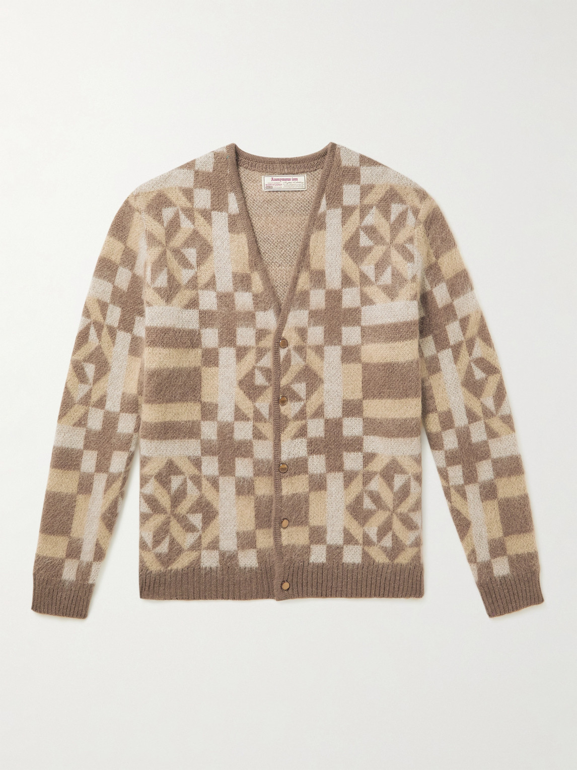 Anonymous Ism Jacquard-knit Cardigan In Unknown