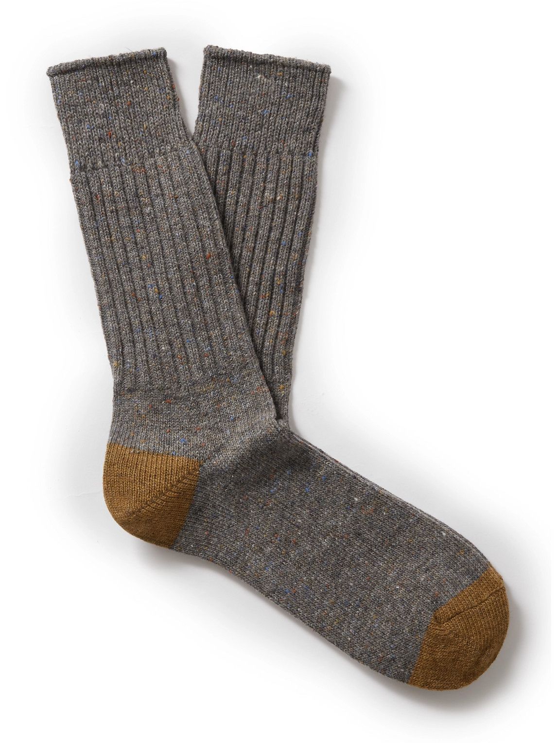 Anonymous Ism Ribbed-knit Socks In Gray