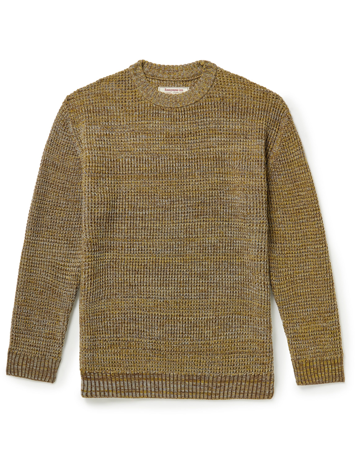 Anonymous Ism Waffle-knit Wool Sweater In Green