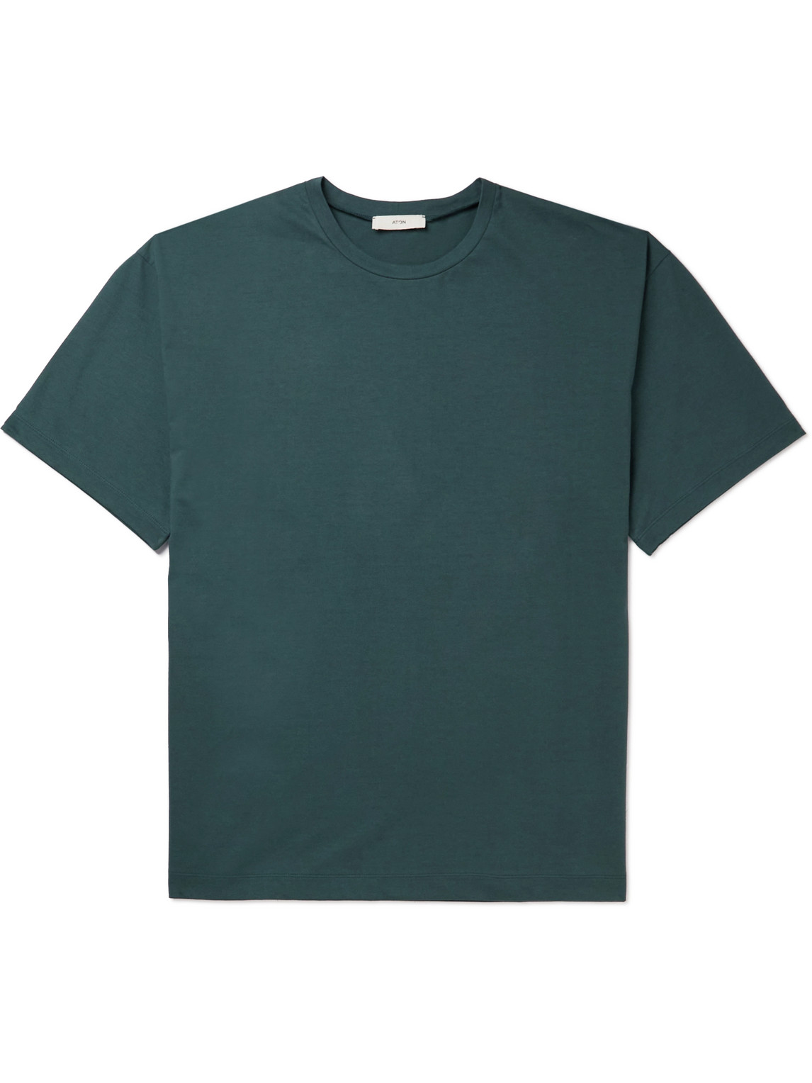 Aton Nuback Oversized Cotton-jersey T-shirt In Green