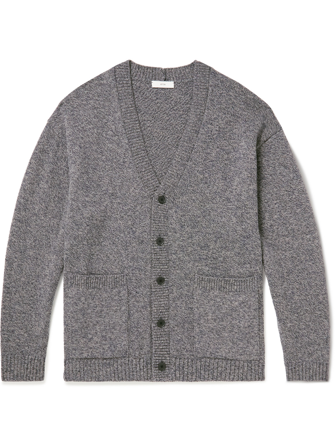 Aton Oversized Wool Cardigan In Gray