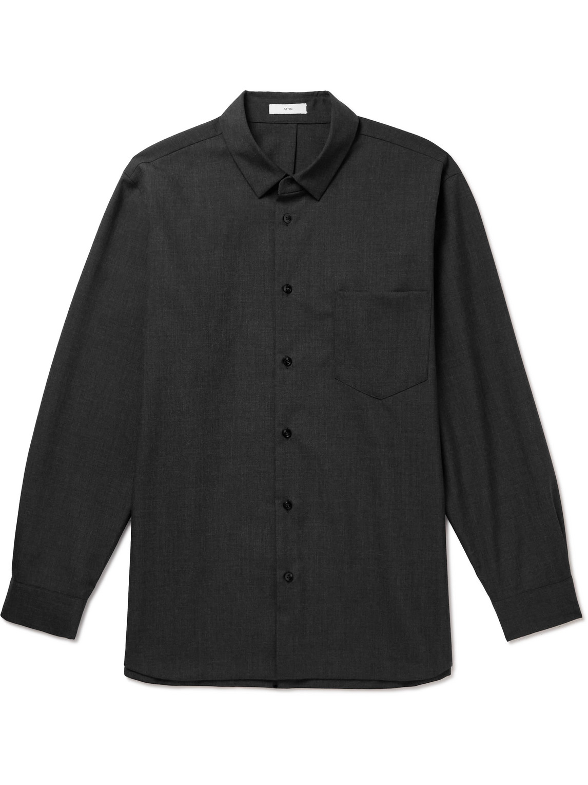 Aton Standard Wool Shirt In Gray