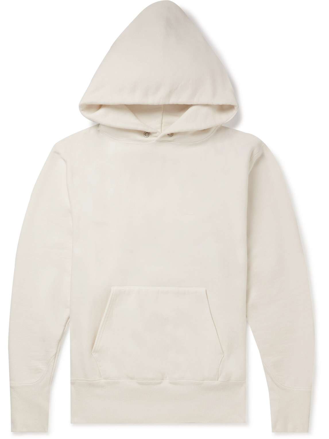 Aton Garment-dyed Cotton-jersey Hoodie In White