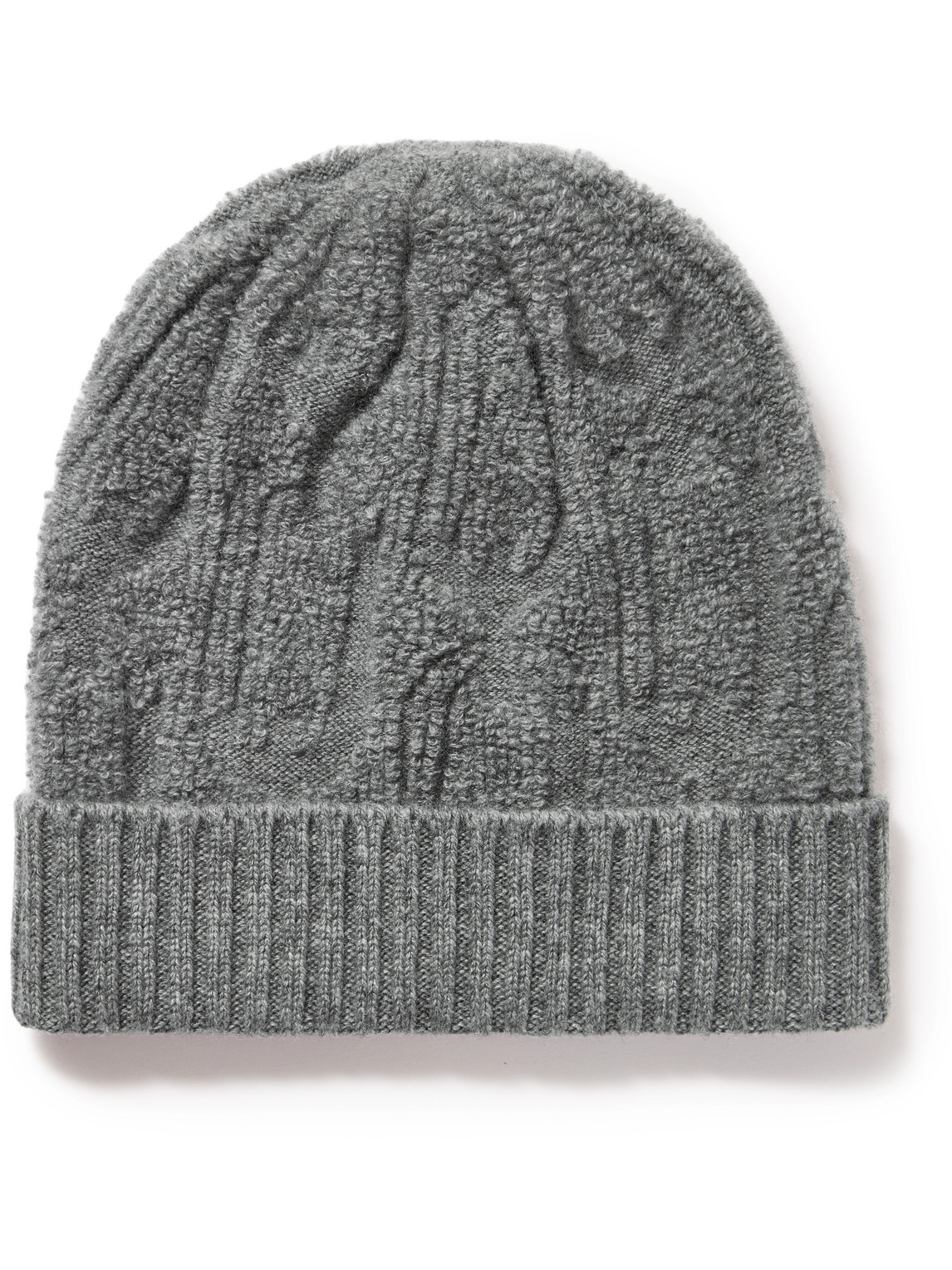 Johnstons Of Elgin Cashmere-bouclé Beanie In Gray