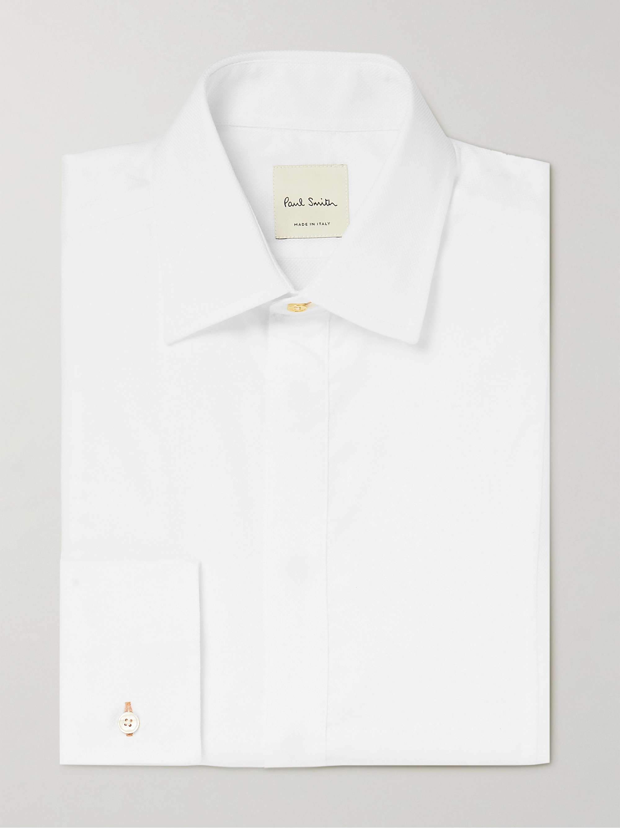White Pique Tuxedo Shirt 