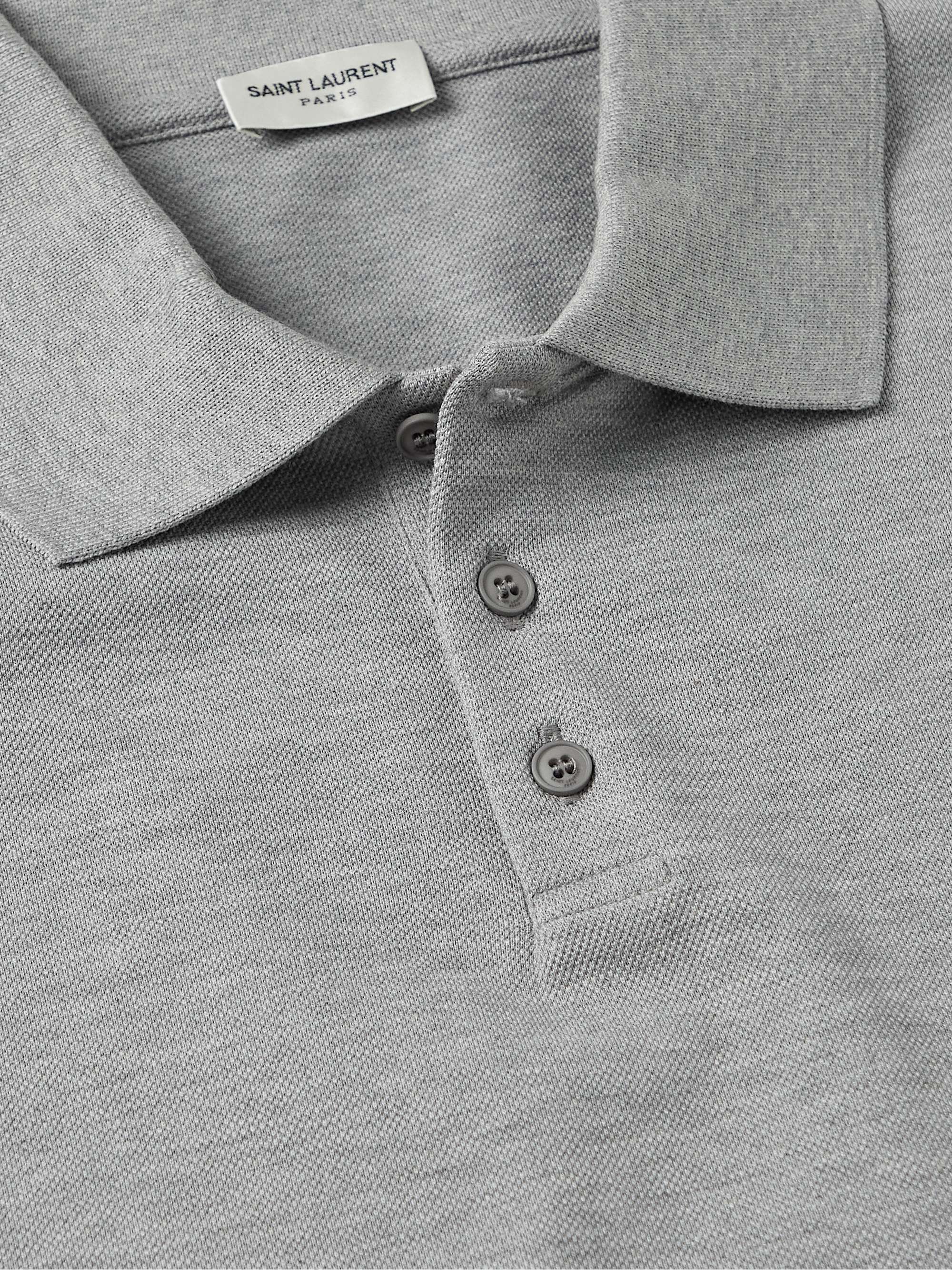 SAINT LAURENT Cotton-Piqué Polo Shirt