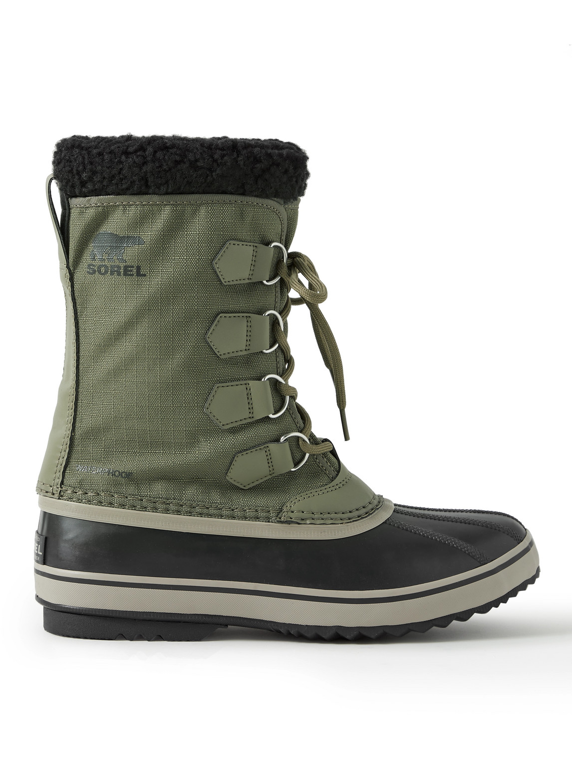 SOREL 1964 PAC™ FAUX SHEARLING-TRIMMED NYLON-RIPSTOP AND RUBBER SNOW BOOTS