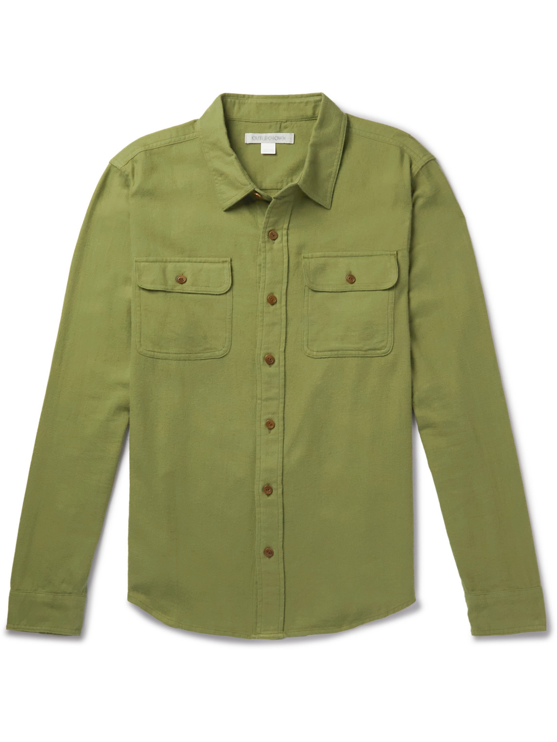 Outerknown Dillon Cotton-flannel Shirt In Green