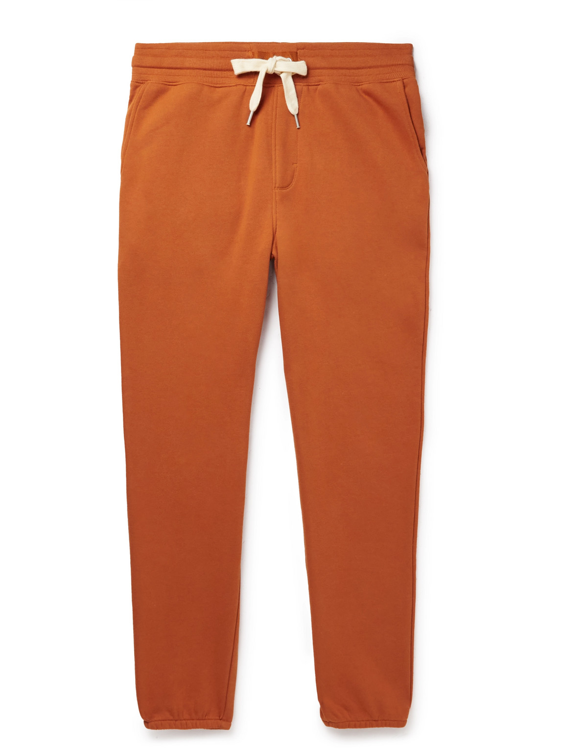 Outerknown All-day Tapered Organic Cotton-blend Jersey Sweatpants In Orange
