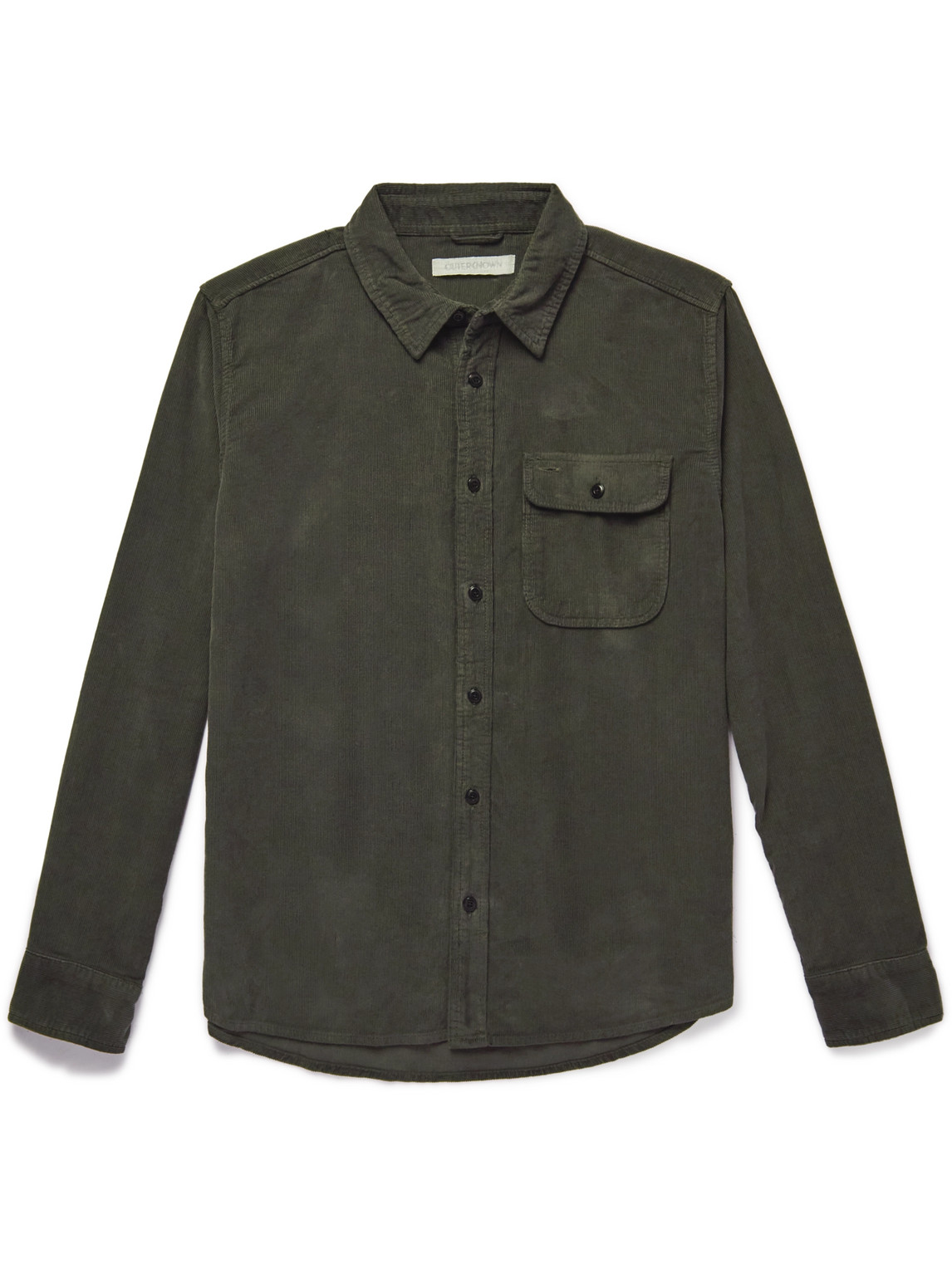Outerknown Seventyseven Organic Cotton-corduroy Shirt In Green