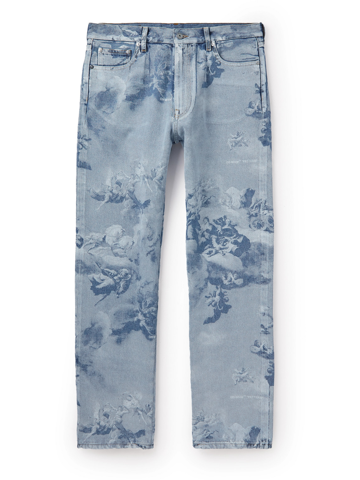 Off-White Straight-Leg Printed Jeans