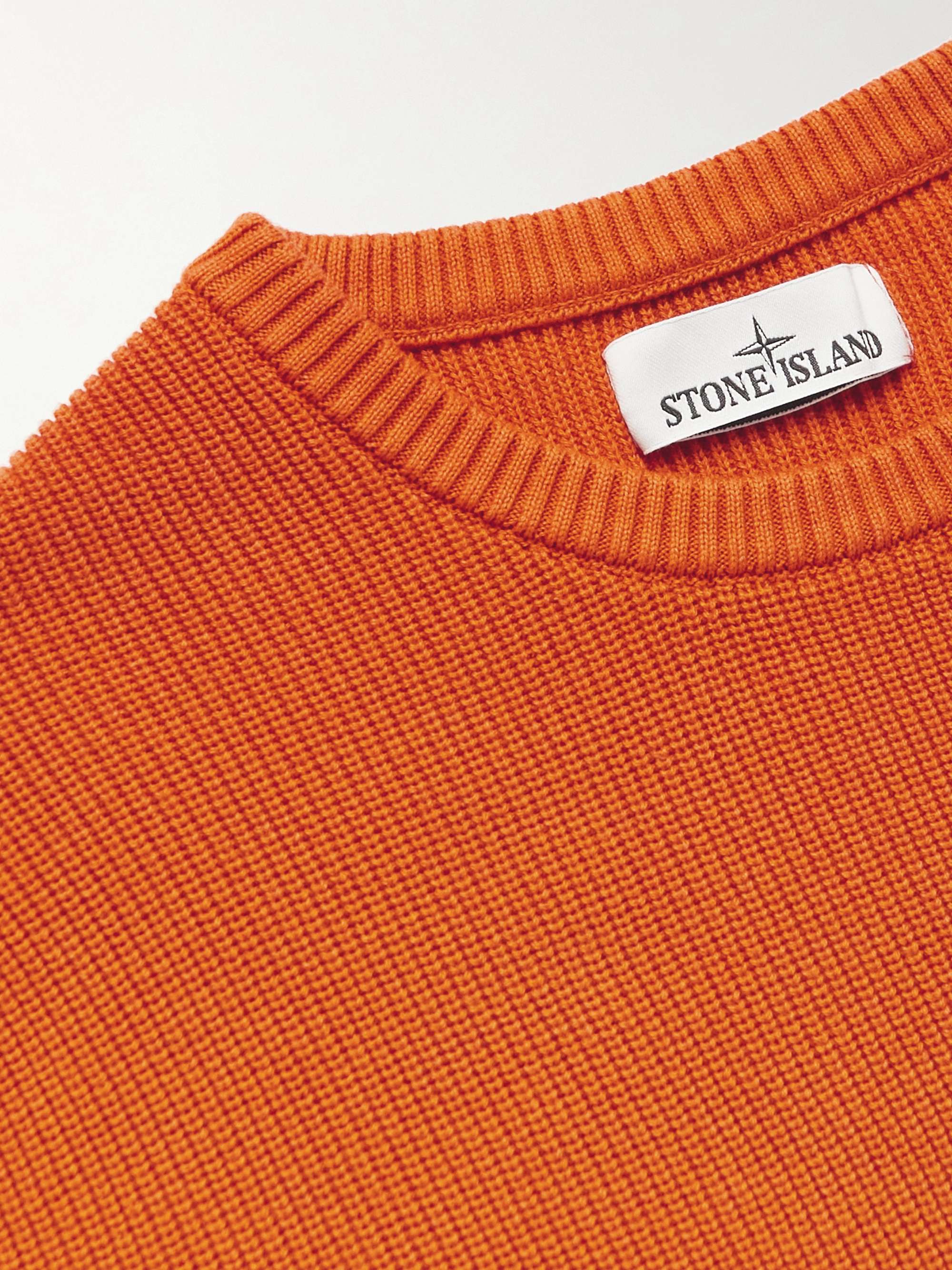 STONE ISLAND Logo-Appliquéd Cotton Sweater