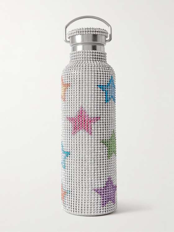 mrporter.com | Crystal-Embellished Stainless Steel Water Bottle