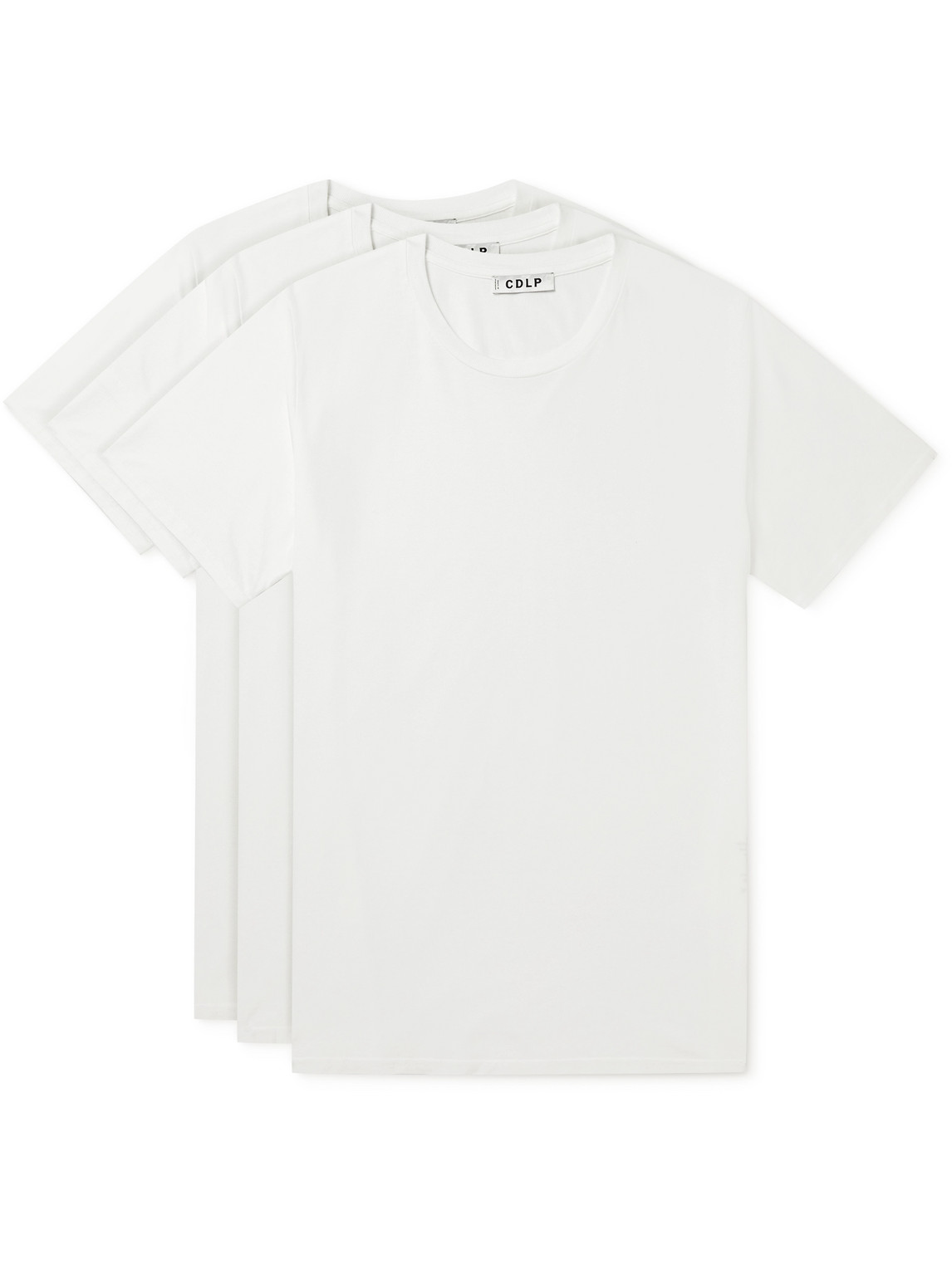 Cdlp Three-pack Lyocell And Pima Cotton-blend Jersey T-shirts In White