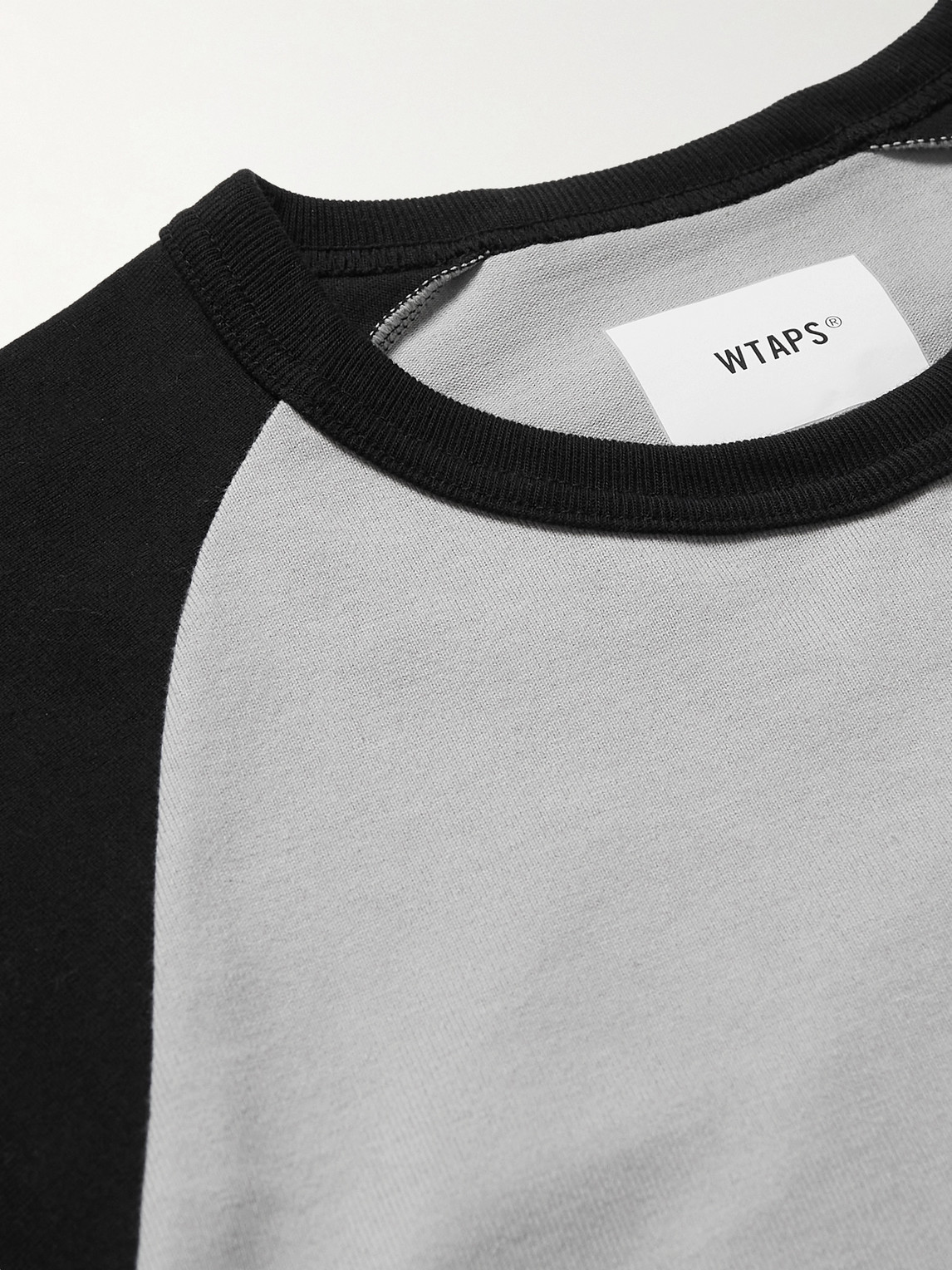 WTAPS Ian Logo-Appliquéd Two-Tone Cotton-Blend Jersey T-Shirt Men  Gray for Men