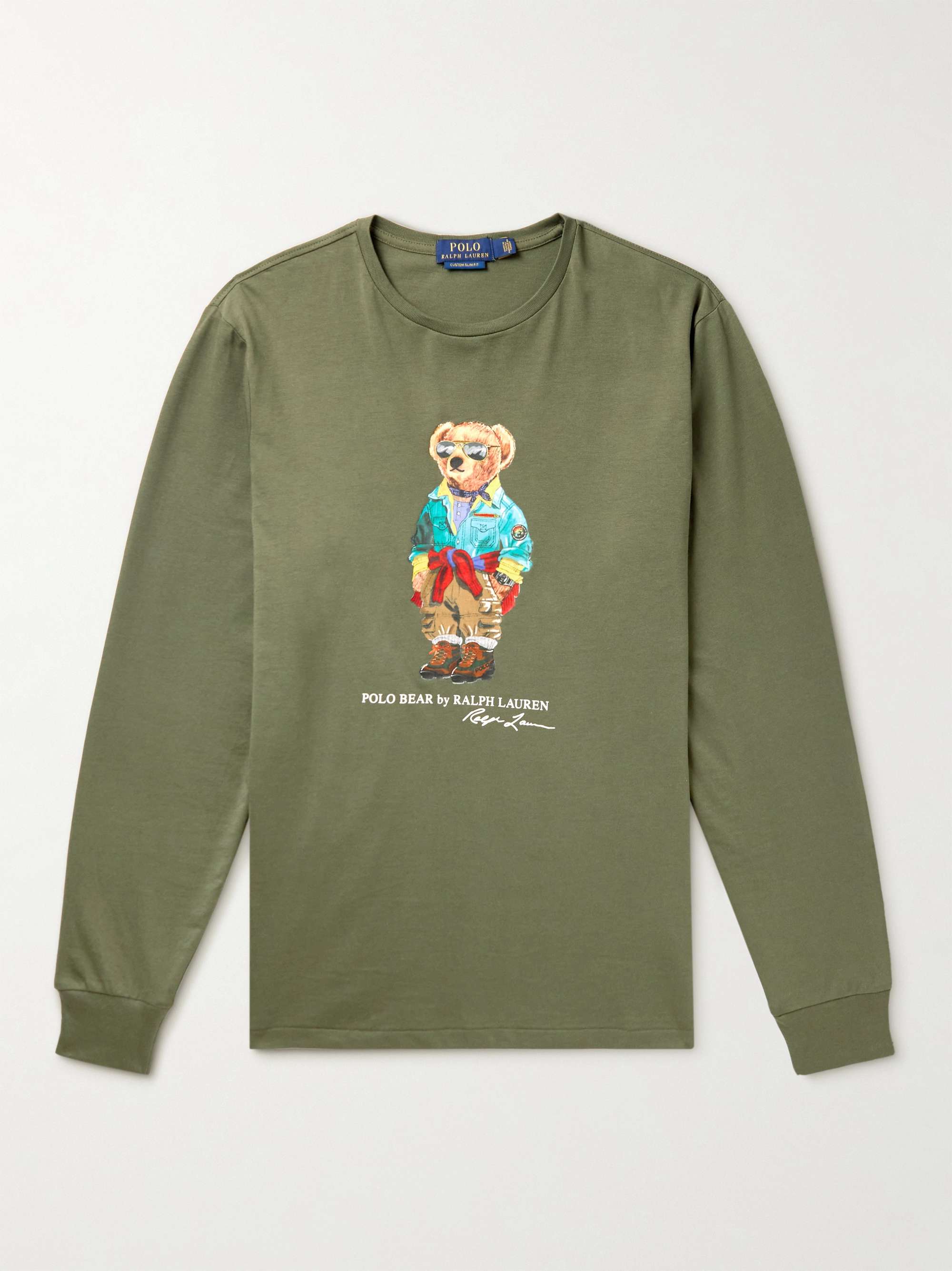 POLO RALPH LAUREN Slim-Fit Printed Cotton-Jersey T-Shirt,Green