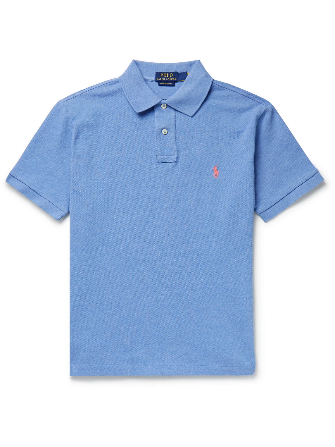 Polo Ralph Lauren Slim-fit Logo-embroidered Cotton-piqué Polo Shirt In Blue