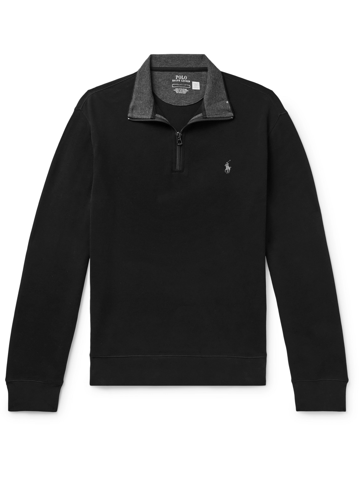 Polo Ralph Lauren Black Half-zip Cotton-blend Sweatshirt