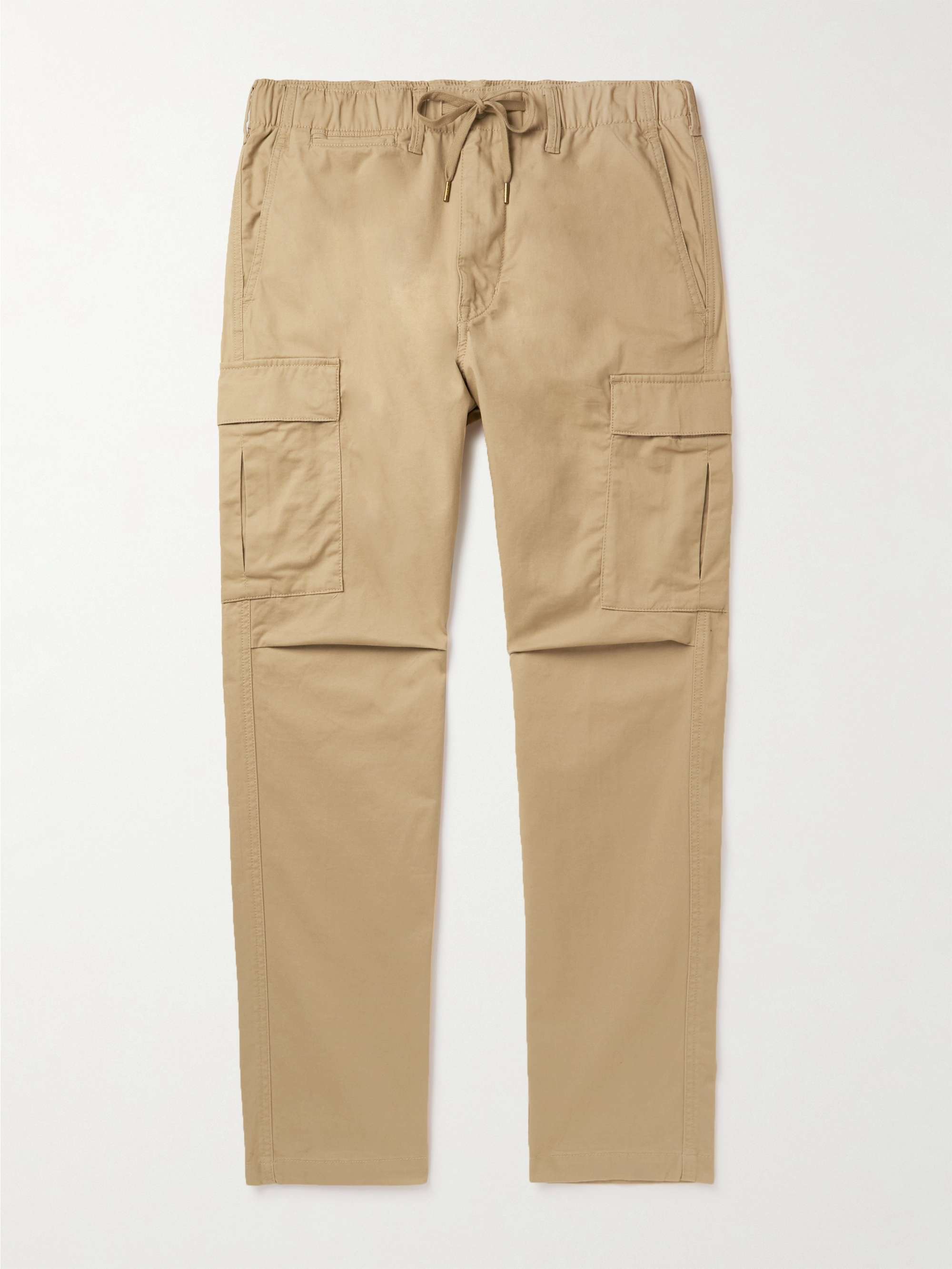 POLO RALPH LAUREN Straight-Leg Cotton-Blend Drawstring Cargo Trousers,Beige
