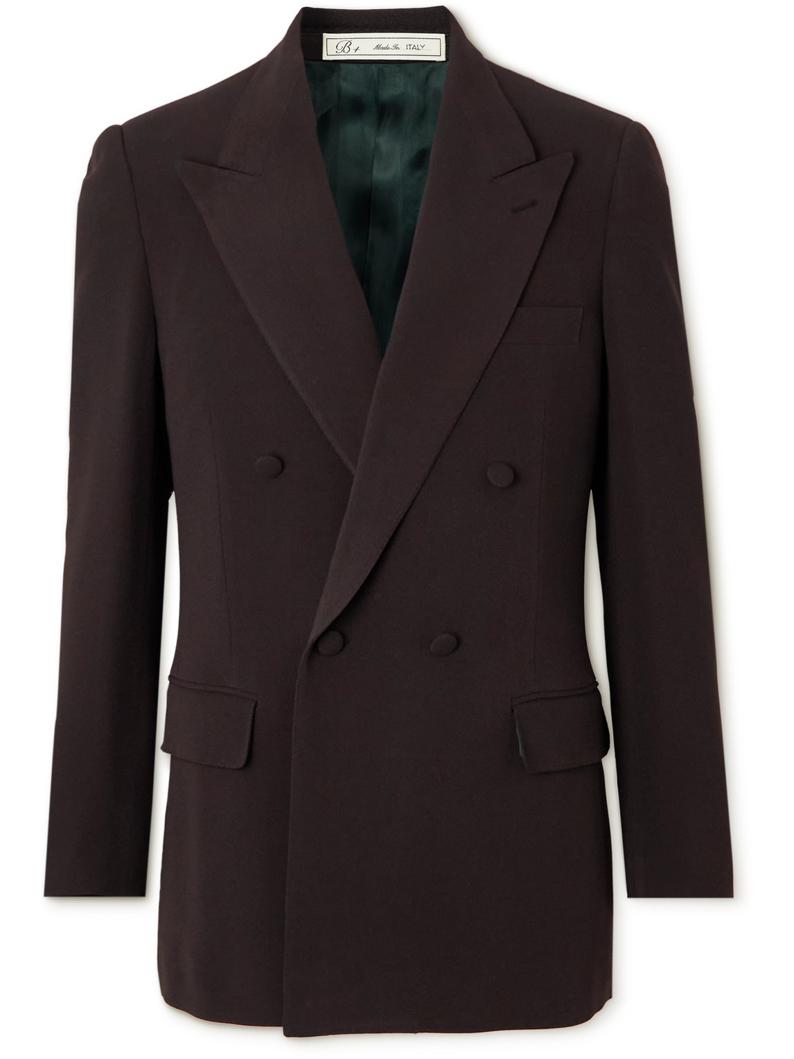 Umit Benan B+ Double-breasted Crepe Suit Jacket In Brown