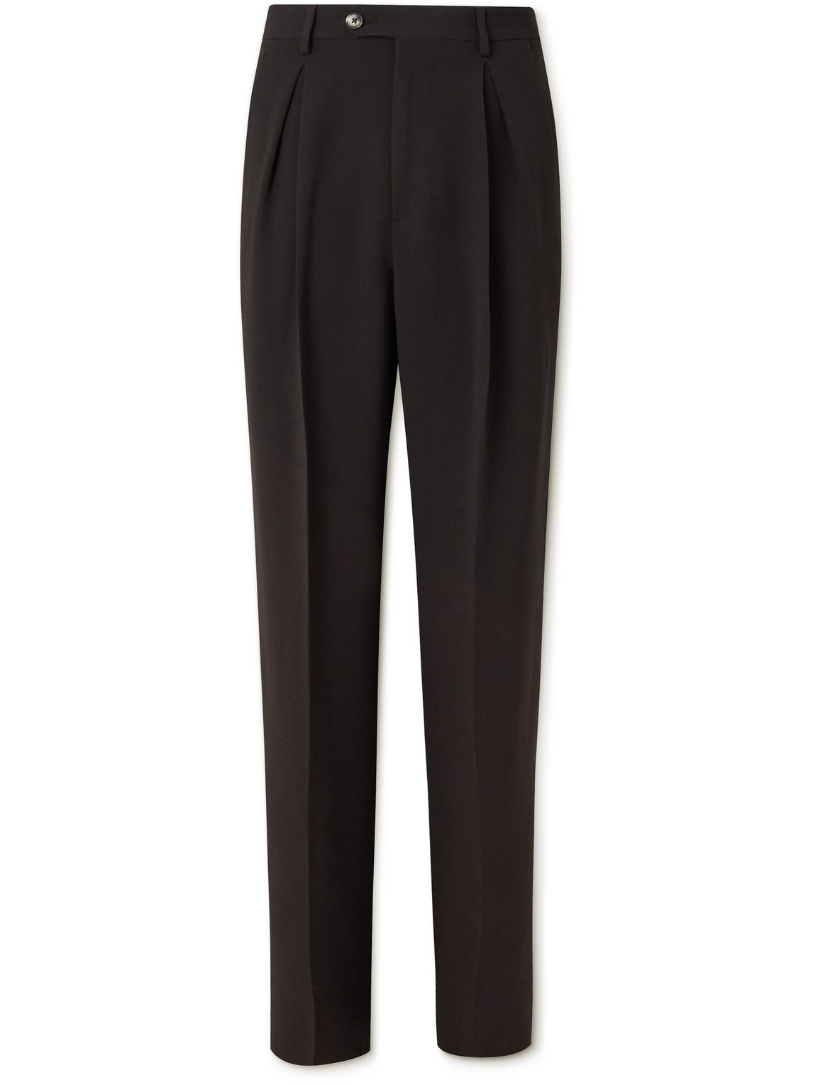 Umit Benan B+ Wide-leg Pleated Drill Trousers In Black