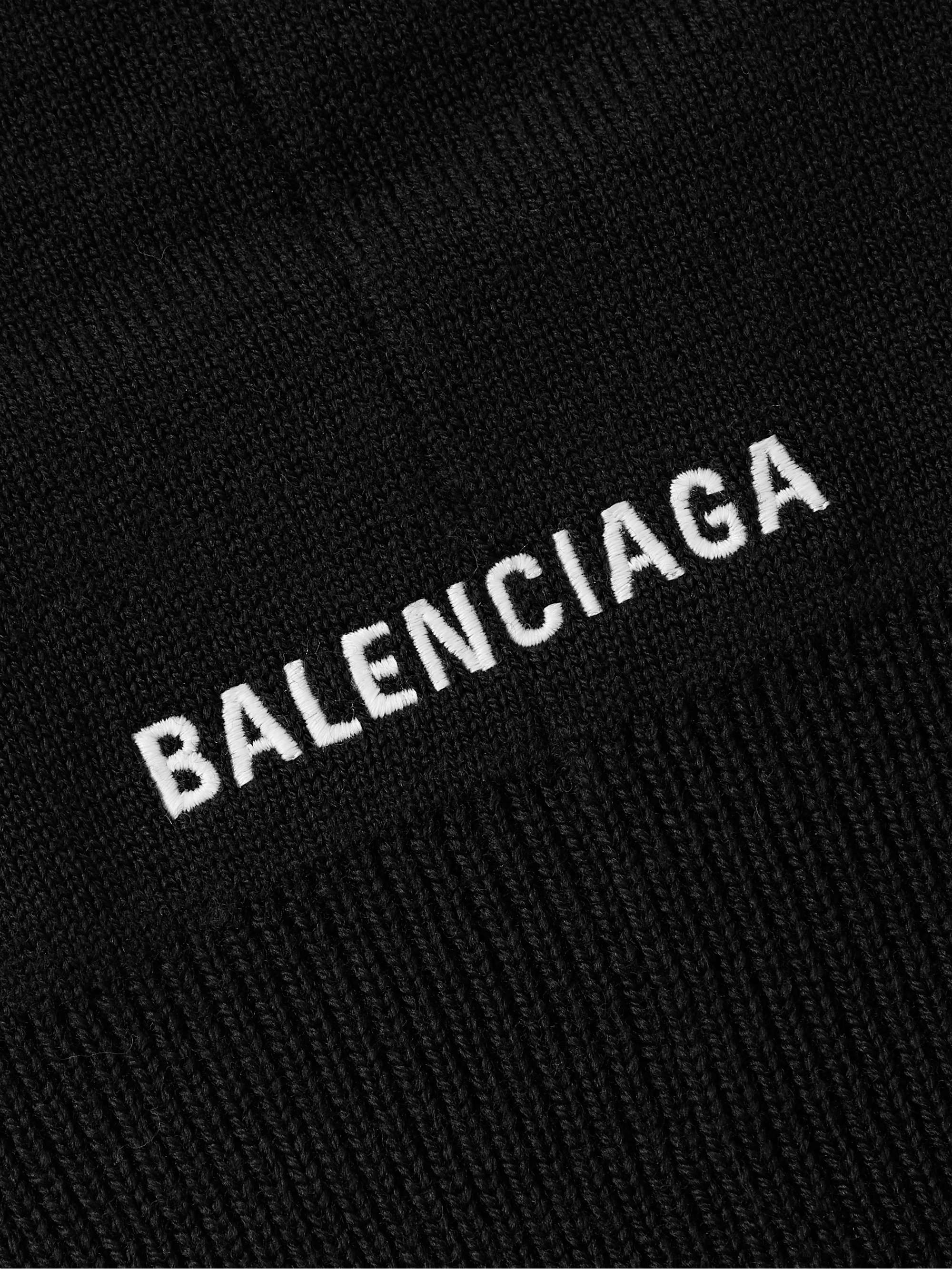 BALENCIAGA Logo-Embroidered Knitted Balaclava
