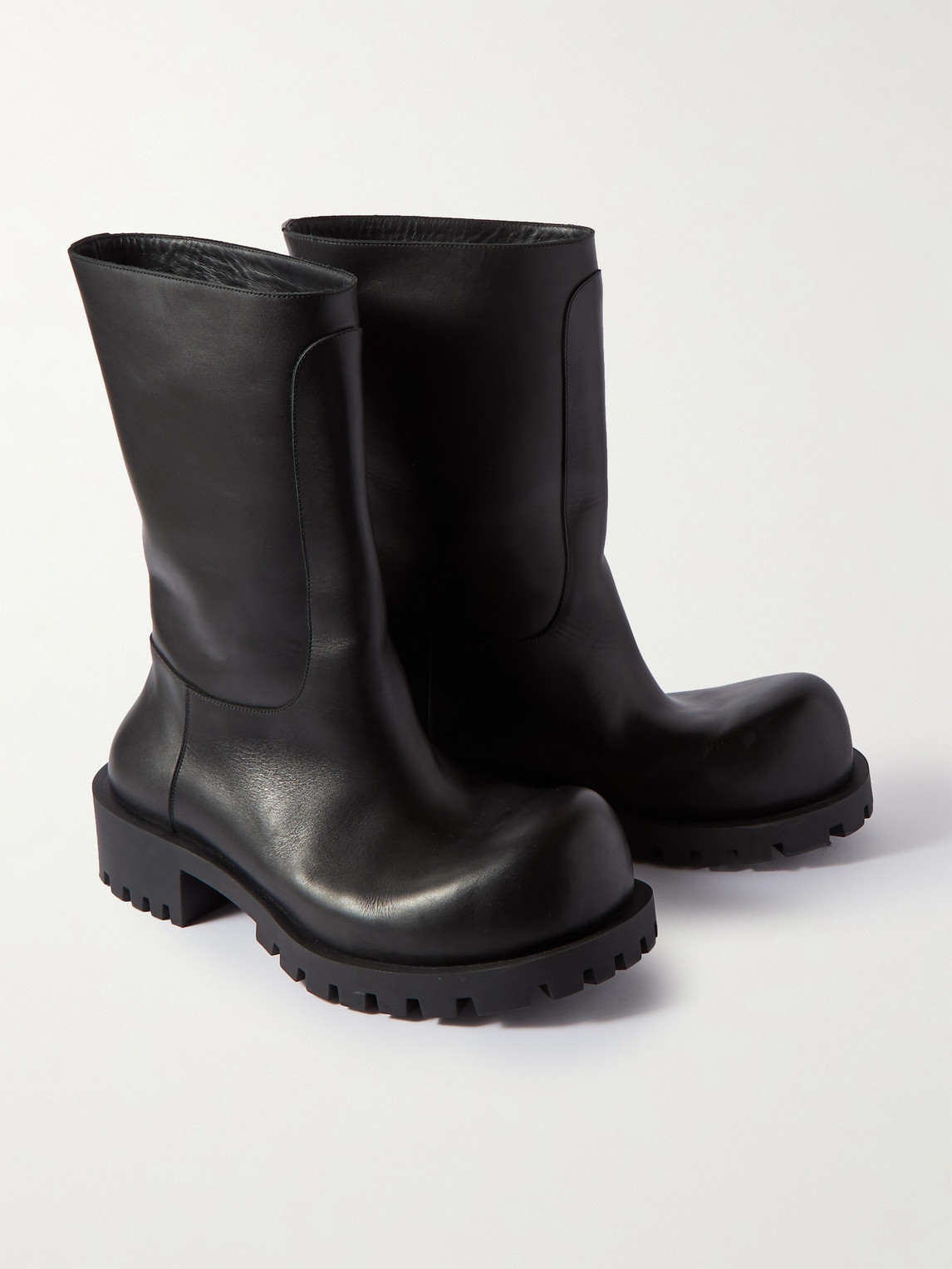 Shop Balenciaga Hummer Leather Boots In Black