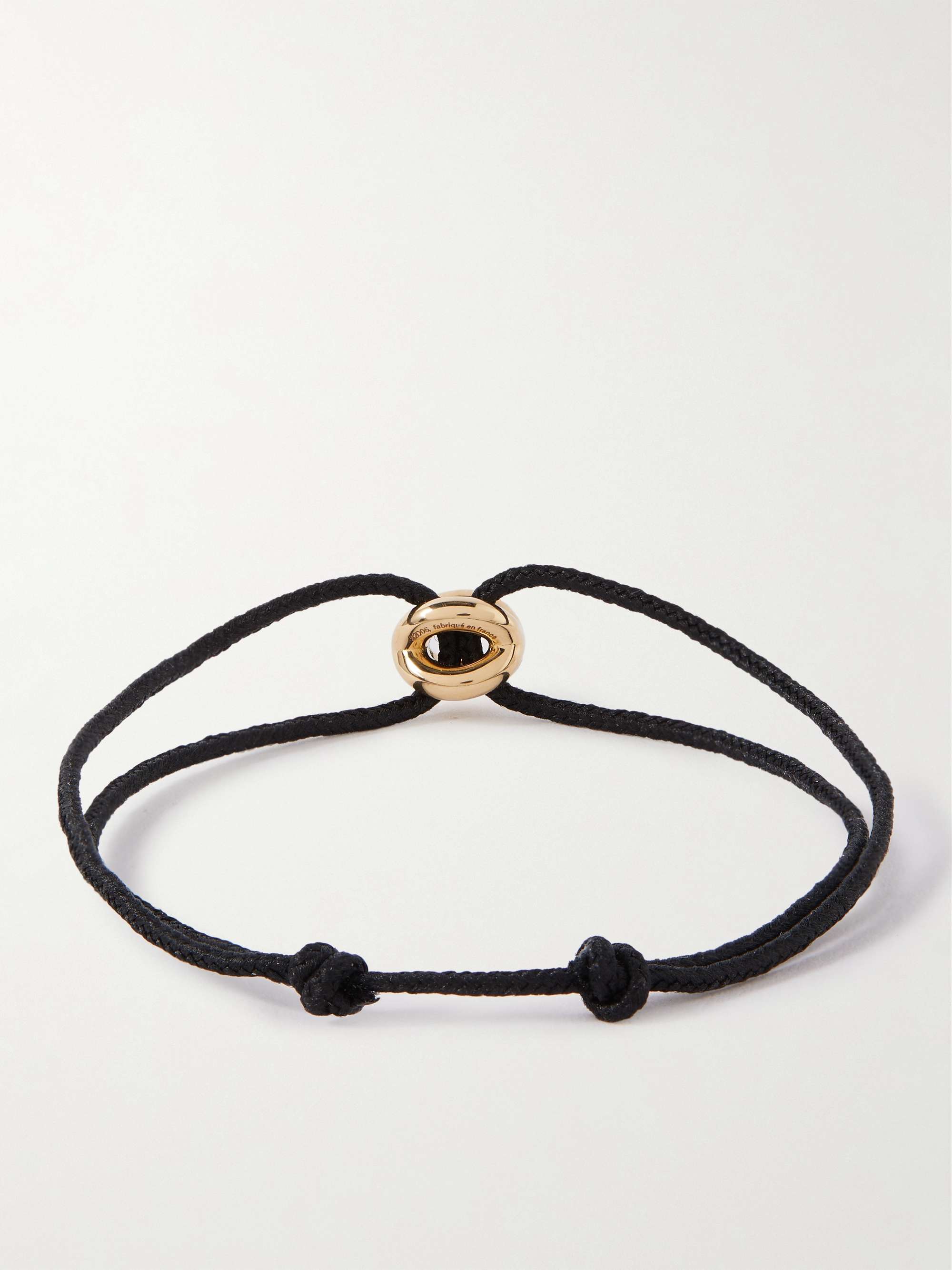 Le Gramme Entrelacs 18-karat Gold And Cord Bracelet in Black for Men Mens Jewellery 