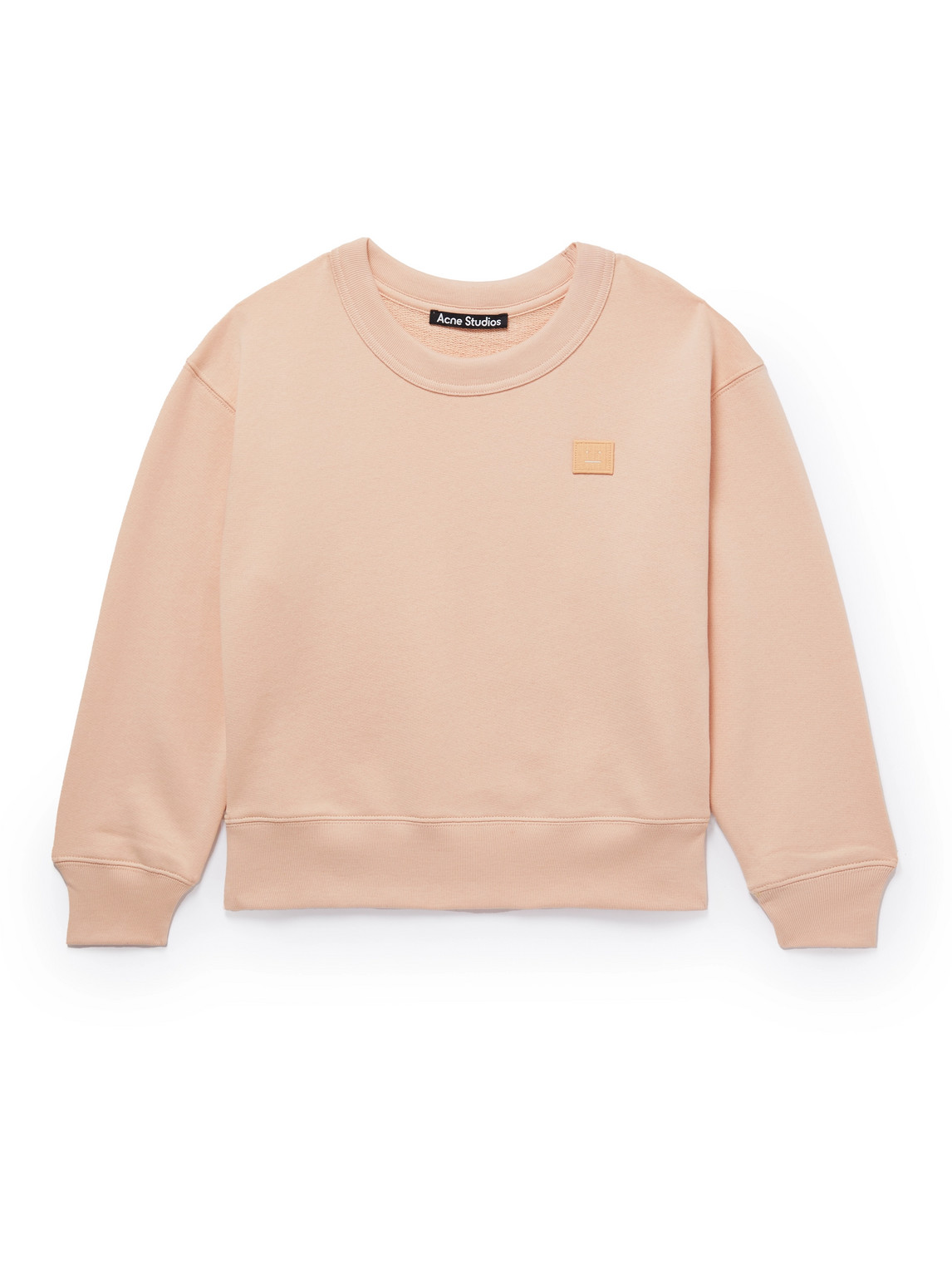 Acne Studios Face Patch Cotton Sweatshirt In Pink