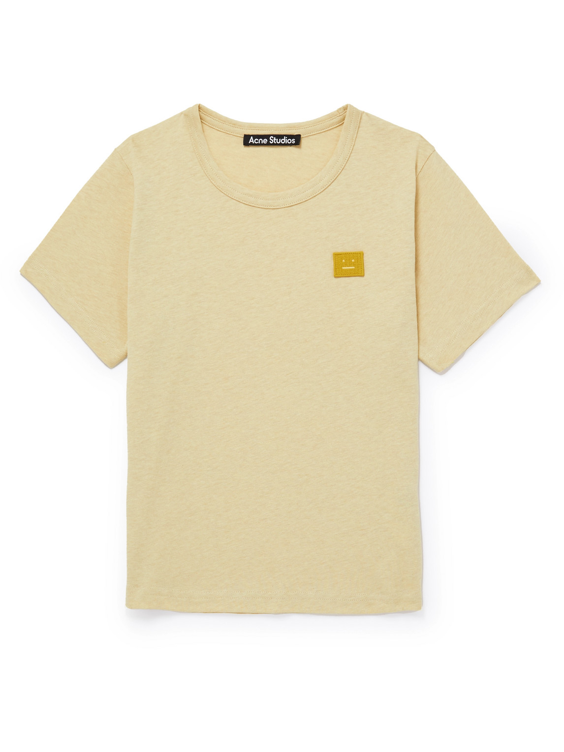 Acne Studios Mini Nash Face Cotton T-shirt In Yellow