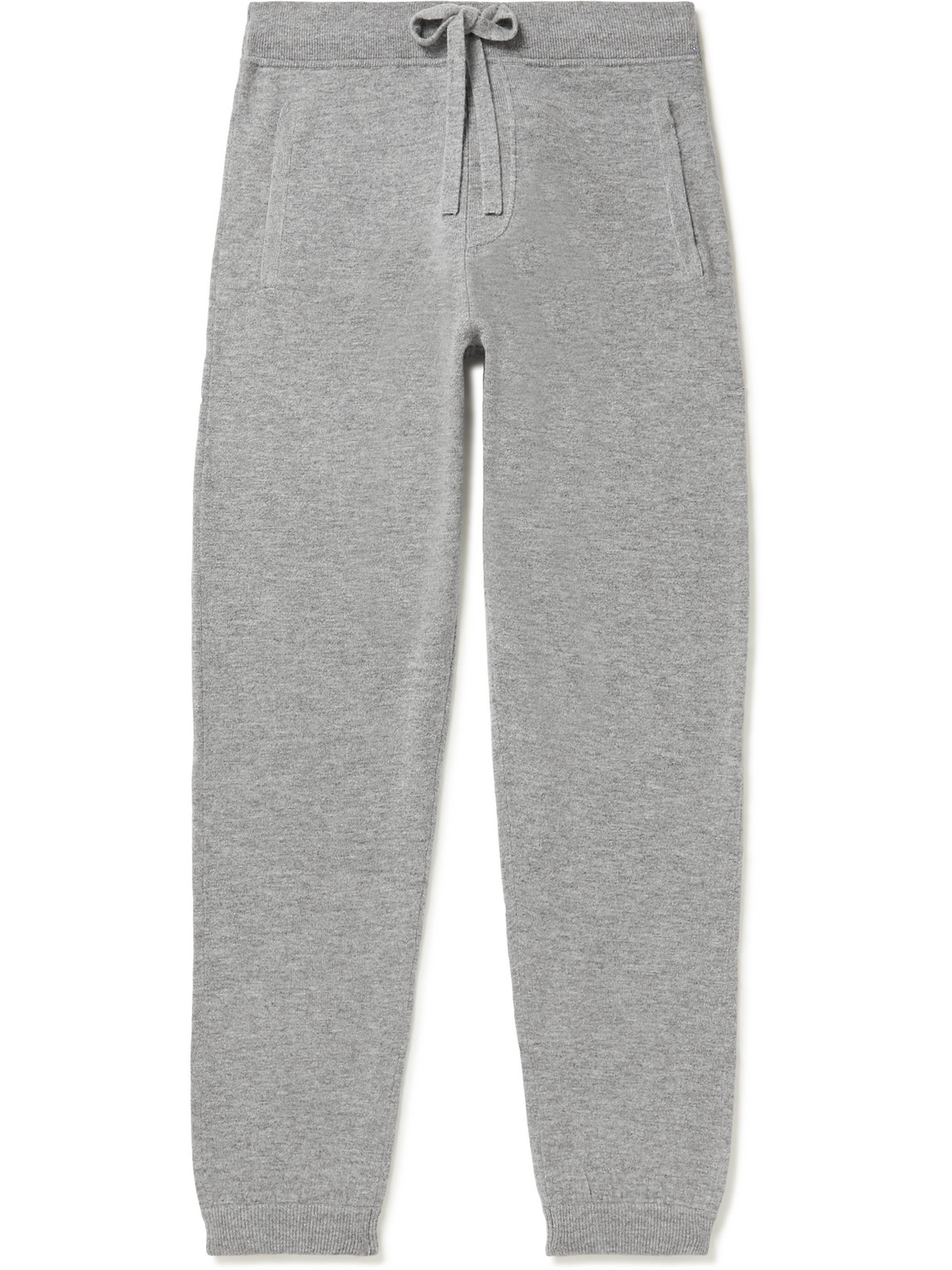 Allude Tapered Wool And Cashmere-blend Sweatpants In Gray