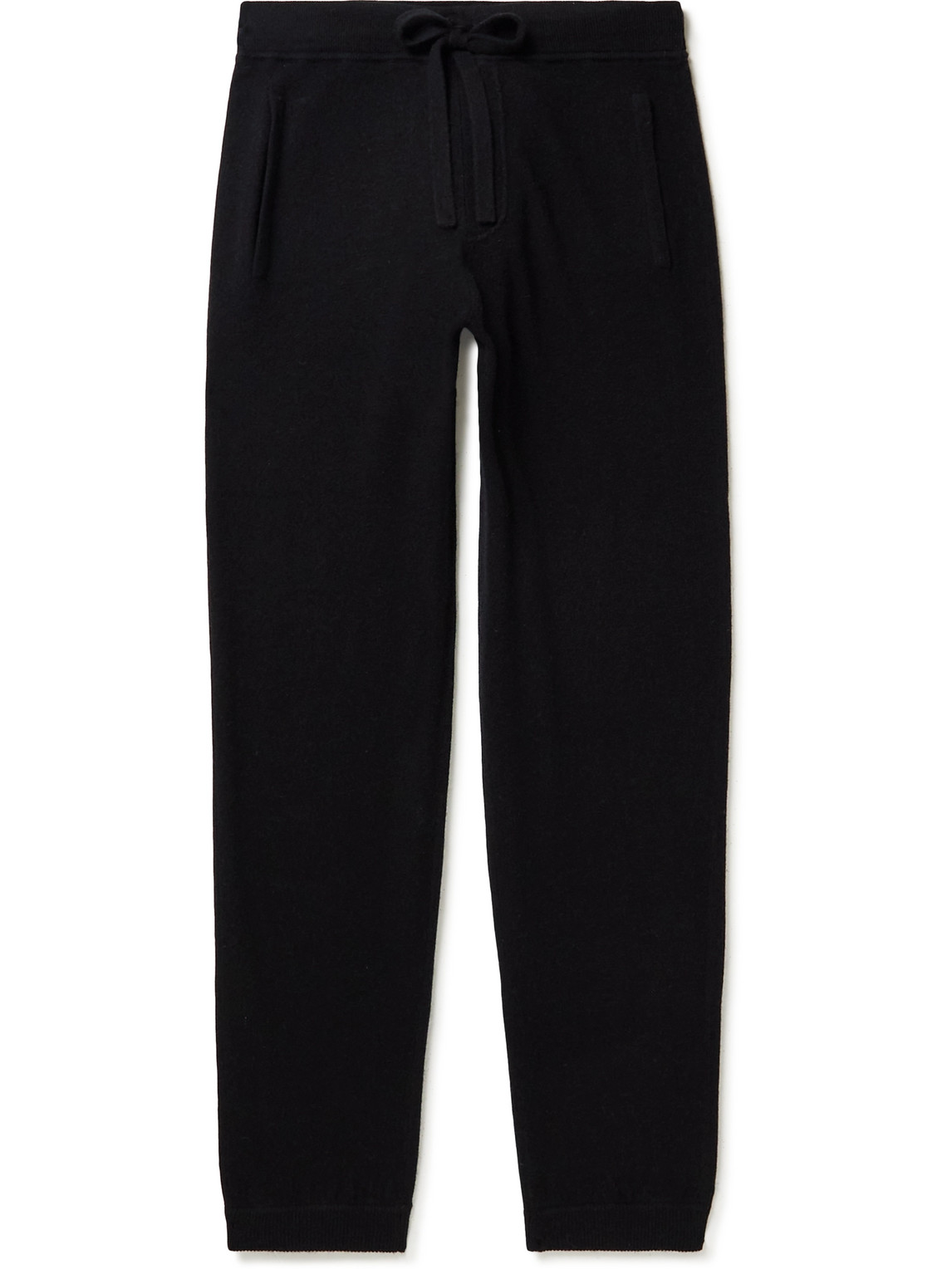 Allude Tapered Wool And Cashmere-blend Sweatpants In Black