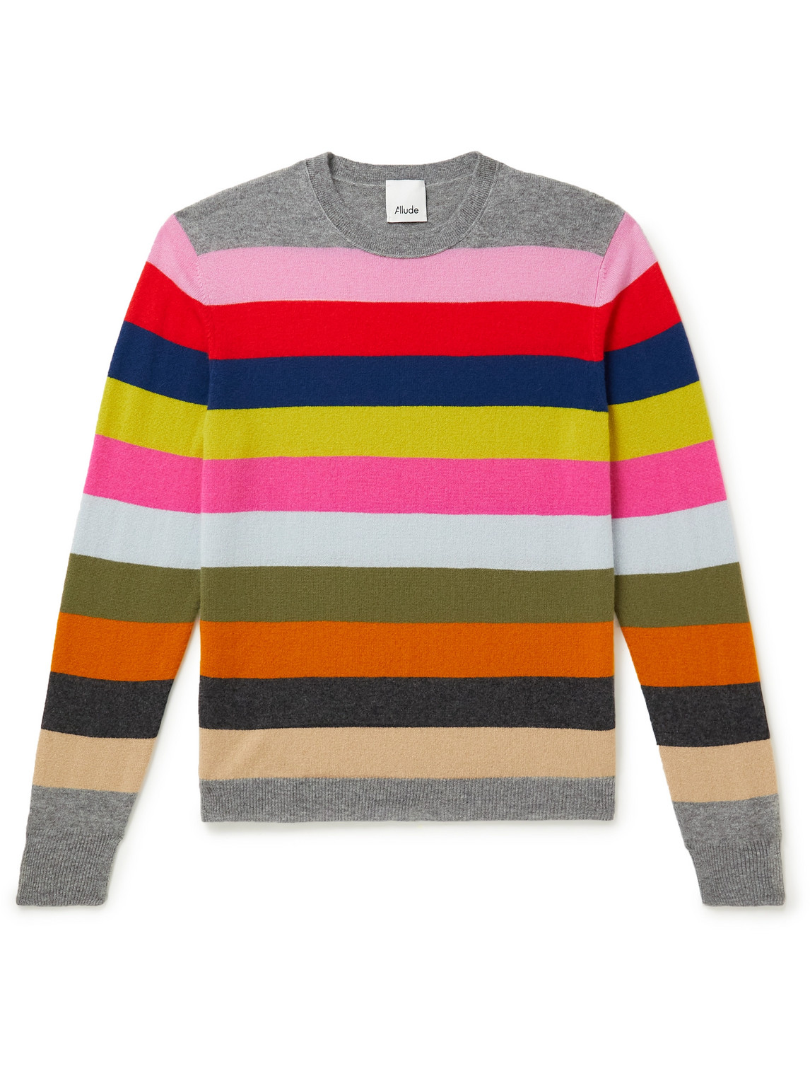 Allude Striped Cashmere Sweater In Multi
