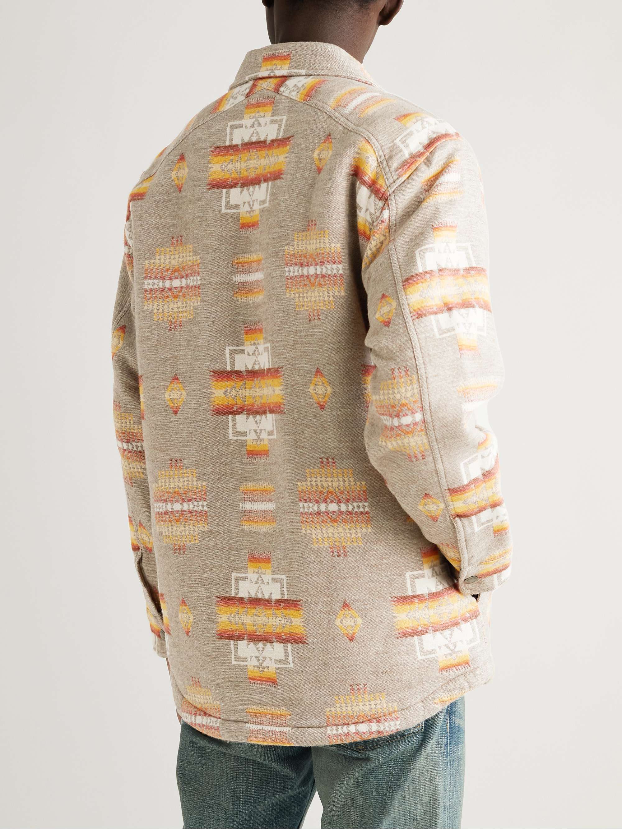 PENDLETON Faux Shearling-Lined Cotton-Jacquard Shirt Jacket