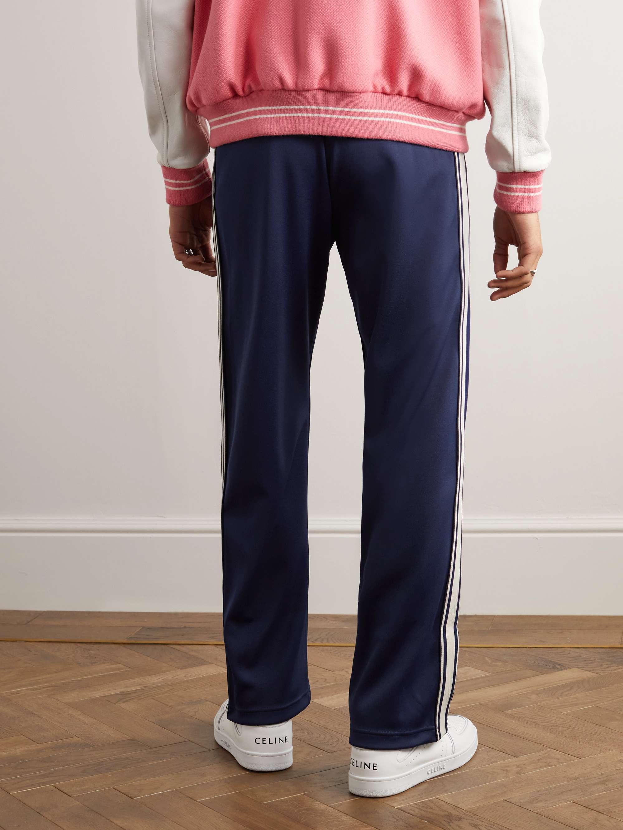 CELINE HOMME Straight-Leg Striped Jersey Sweatpants